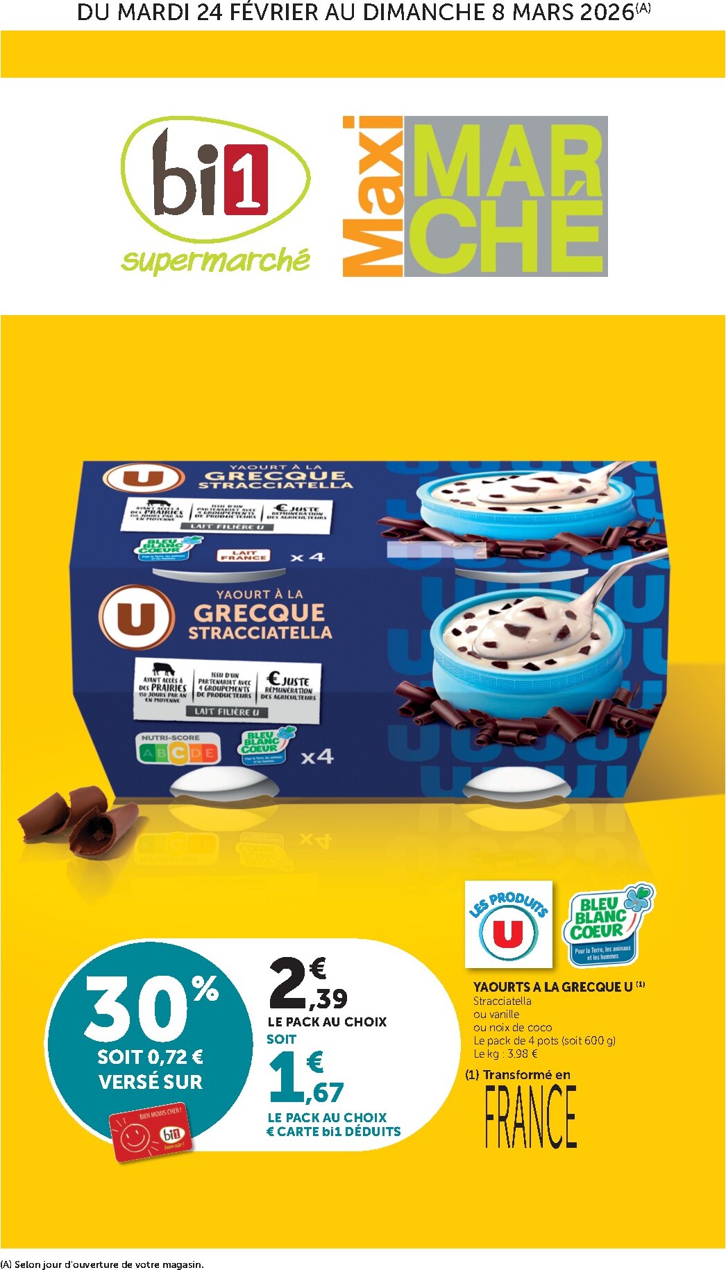 bi1 - Catalogue Bi1 - Noiron-sous-Gevrey, Vitteaux, Époisses, Toutry, Levier, Pierrefontaine-les-Varans, Bois-d'Amont, Varzy, Imphy, Génelard, Raon-l’Étape, Rambervillers, Appoigny, Bléneau valable du 24/02/2026 au 08/03/2026