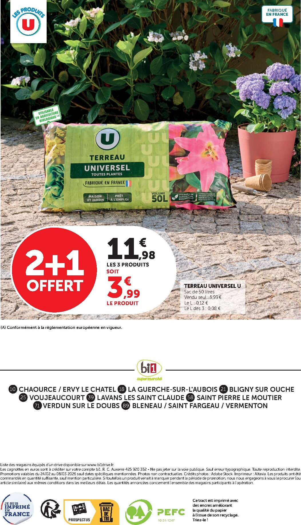 bi1 - Catalogue Bi1 Supermarché - Chaource, Ervy-le-Châtel, La Guerche-sur-l’Aubois, Bligny-sur-Ouche, Voujeaucourt, Lavans-les-Saint-Claude, Saint-Pierre-le-Moûtier, Verdun-sur-le-Doubs, Bléneau, Saint-Fargeau, Vermenton valable du 24/02/2026 au 08/03/202 - page: 12