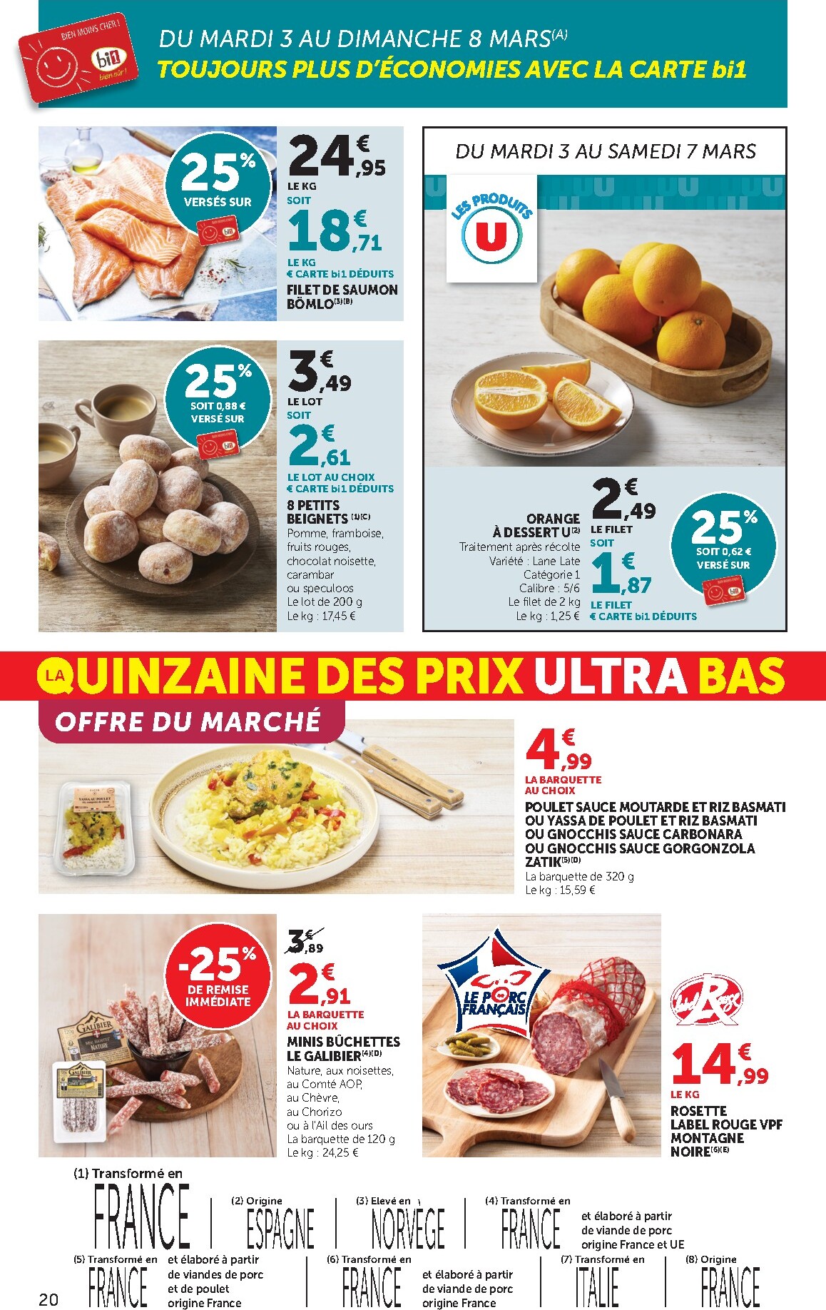 bi1 - Catalogue Bi1 Supermarché - Lurcy-Lévis, Ervy-le-Châtel, La Guerche-sur-l’Aubois, Aiserey, Selongey, Venarey-les-Laumes, Champs-sur-Yonne, Pont-sur-Yonne, Saint-Fargeau, Saint-Georges-sur-Baulche, Vermenton valable du 03/03/2026 au 15/03/2026 - page: 20