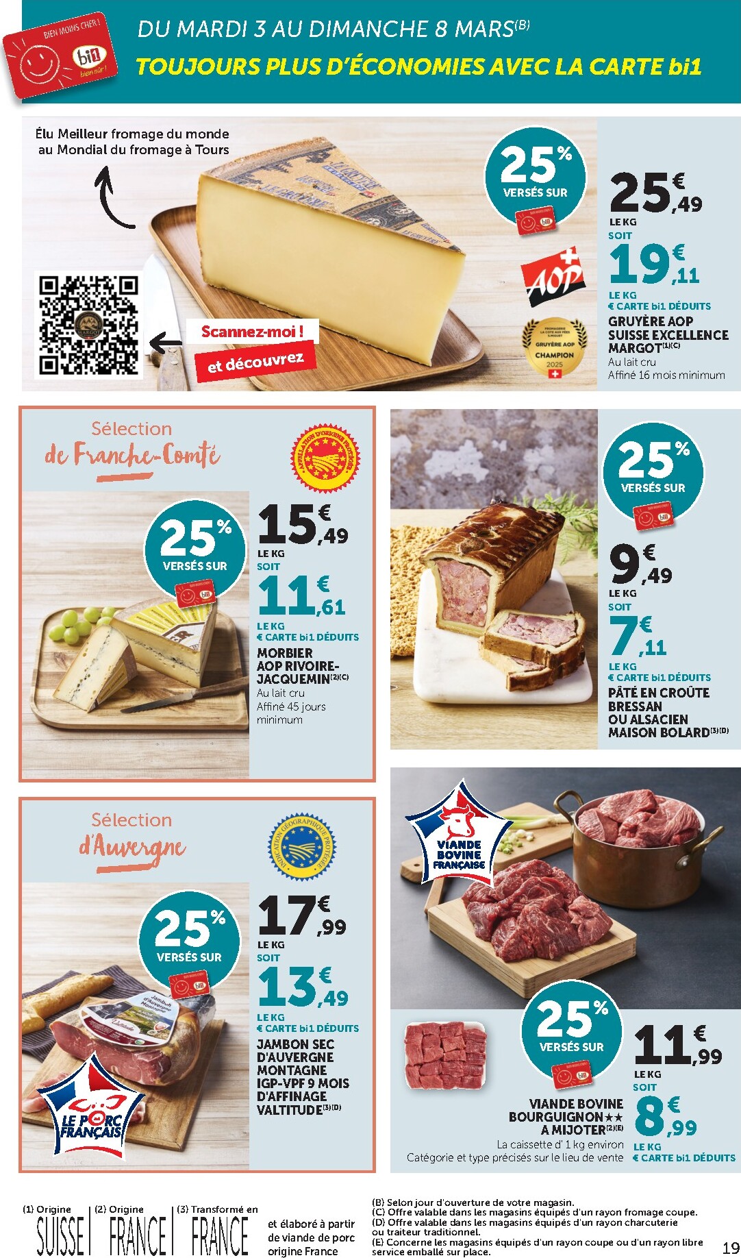 bi1 - Catalogue Bi1 Supermarché - Lurcy-Lévis, Ervy-le-Châtel, La Guerche-sur-l’Aubois, Aiserey, Selongey, Venarey-les-Laumes, Champs-sur-Yonne, Pont-sur-Yonne, Saint-Fargeau, Saint-Georges-sur-Baulche, Vermenton valable du 03/03/2026 au 15/03/2026 - page: 19