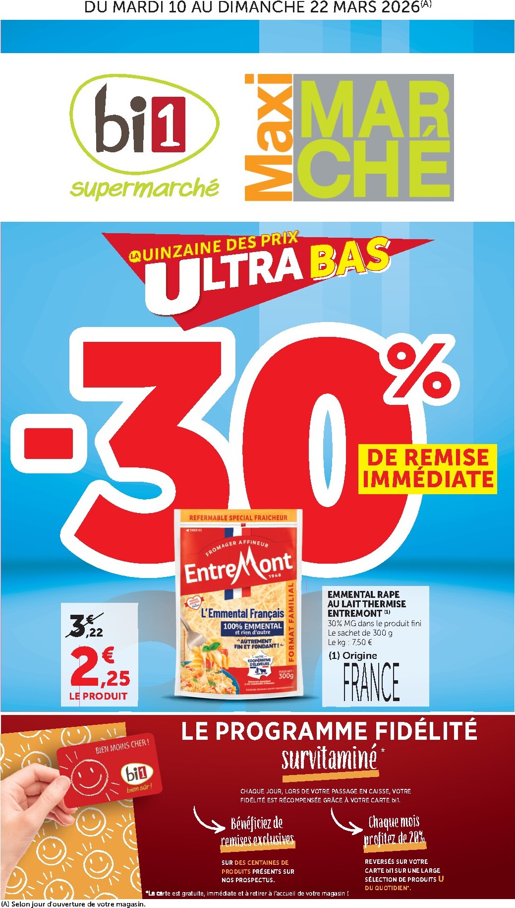 bi1 - Catalogue Bi1 Supermarché valable du 10/03/2026 au 22/03/2026
