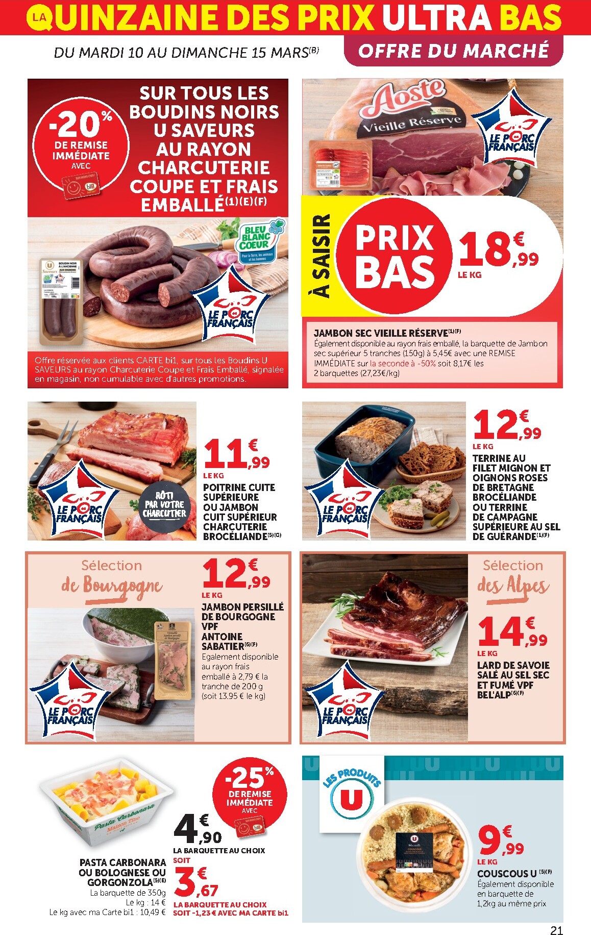 bi1 - Catalogue Bi1 Supermarché - Lurcy-Lévis, Ervy-le-Châtel, La Guerche-sur-l’Aubois, Aiserey, Selongey, Venarey-les-Laumes, Champs-sur-Yonne, Pont-sur-Yonne, Saint-Fargeau, Saint-Georges-sur-Baulche, Vermenton valable du 10/03/2026 au 22/03/2026 - page: 21