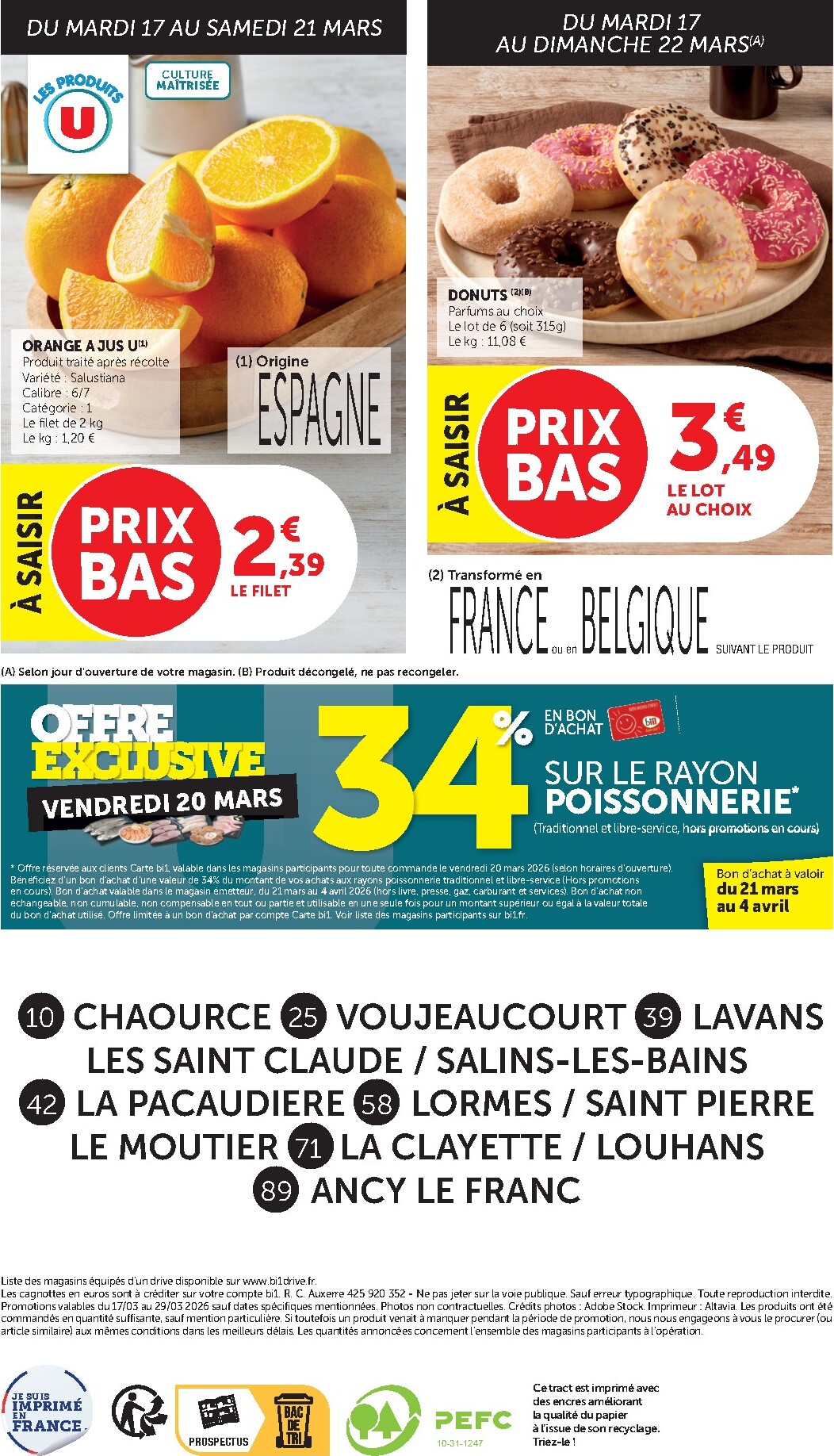bi1 - Catalogue Bi1 Supermarché - Chaource, Voujeaucourt, Lavans-les-Saint-Claude, Salins-les-Bains, La Pacaudière, Lormes, Saint-Pierre-le-Moûtier, La Clayette, Louhans, Verdun-sur-le-Doubs, Ancy-le-Franc, Bléneau valable du 17/03/2026 au 29/03/2026 - page: 16