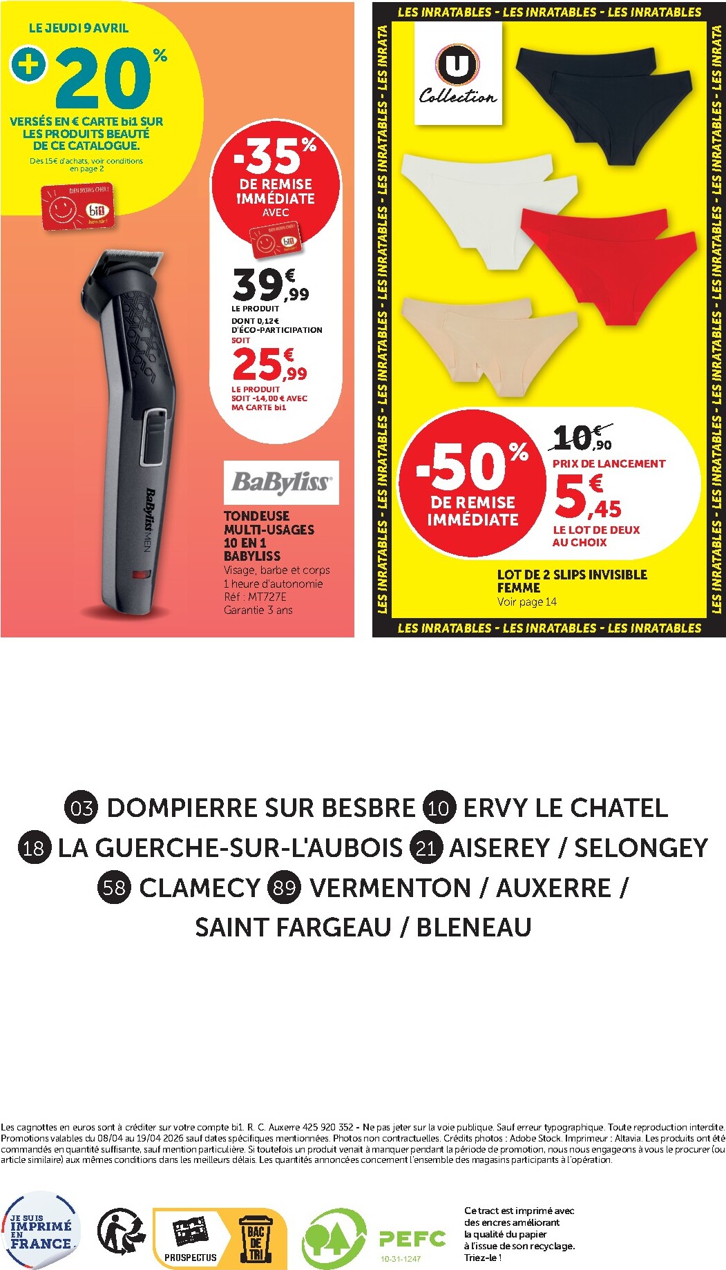 bi1 - Prospectus Bi1 Supermarché - Dompierre-sur-Besbre, Clamecy, Veigy-Foncenez, Auxerre valide du du mercredi 08/04/2026 au du dimanche 19/04/2026 - page: 32