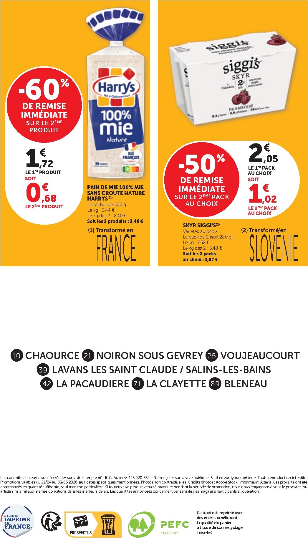 bi1 - Current Bi1 Supermarché - Chaource, Voujeaucourt, Lavans-les-Saint-Claude, Salins-les-Bains, La Pacaudière, Lormes, Saint-Pierre-le-Moûtier, La Clayette, Louhans, Verdun-sur-le-Doubs, Ancy-le-Franc, Bléneau leaflet valid from du mardi 21/04/2026 to d - page: 16