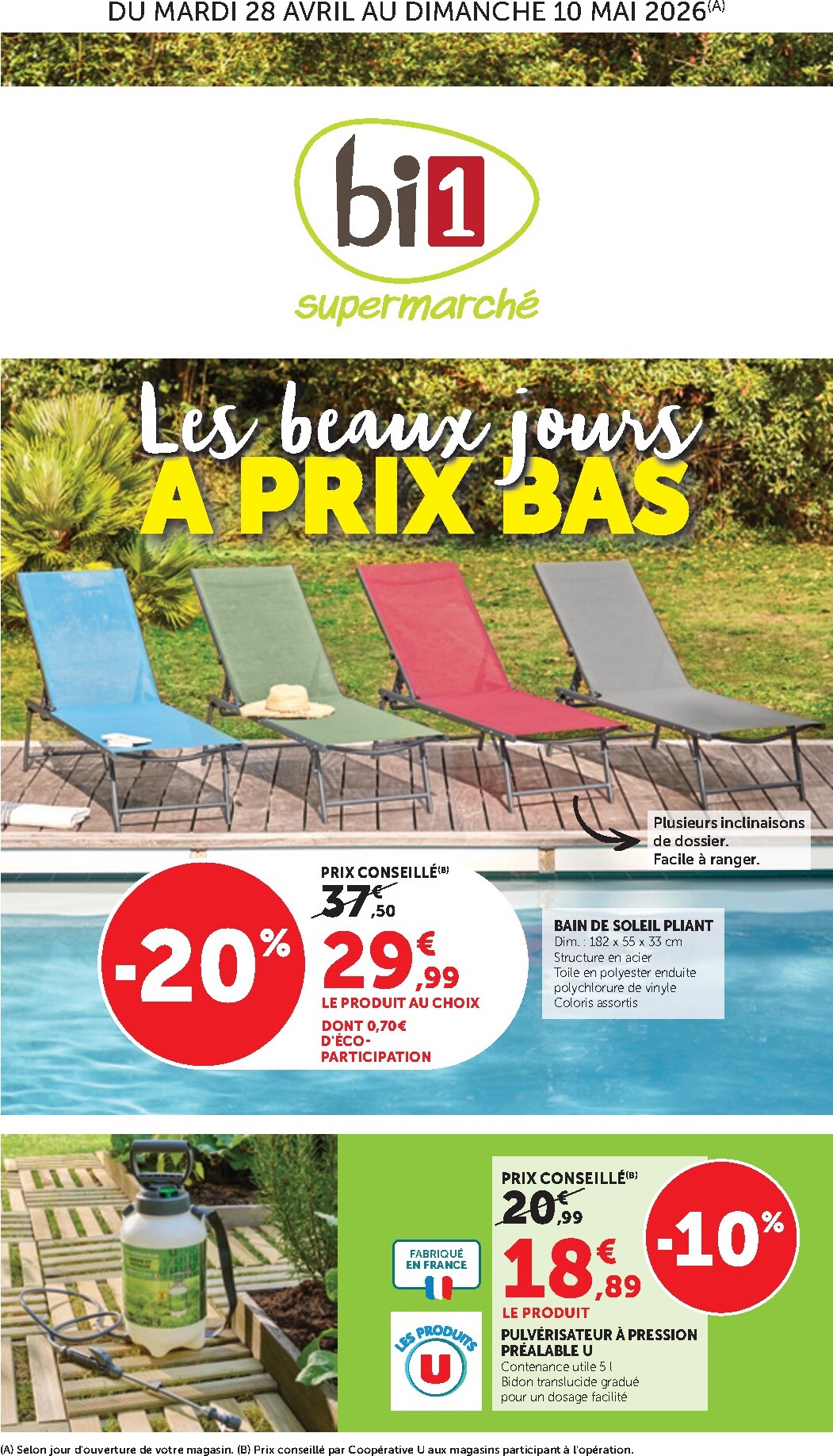 bi1 - Current Bi1 Supermarché - Dompierre-sur-Besbre, Aiserey leaflet valid from du mardi 28/04/2026 to du dimanche 10/05/2026
