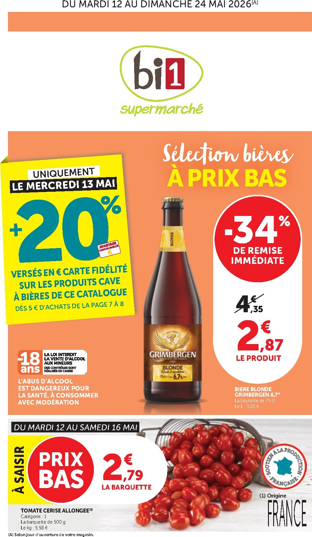 bi1 - Current Bi1 Supermarché leaflet valid from du mardi 12/05/2026 to du dimanche 24/05/2026
