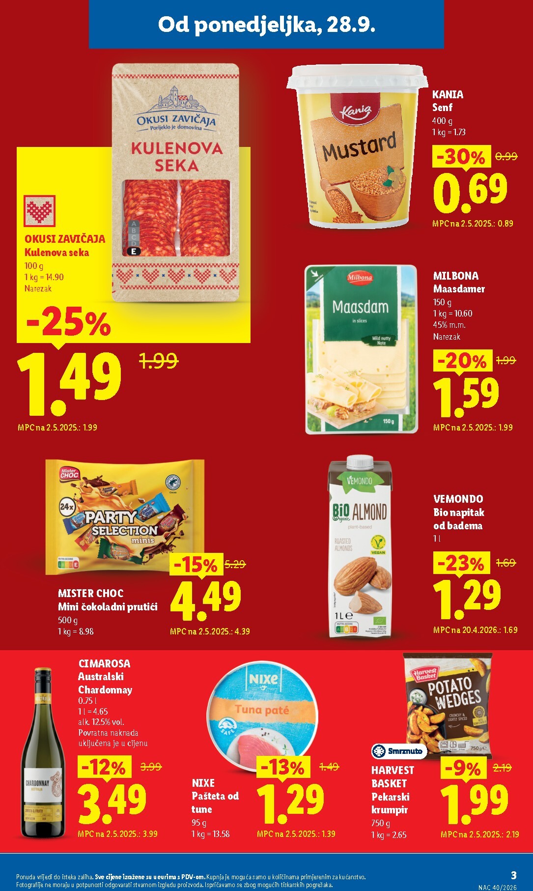 lidl - Aktualni katalog Lidl - Svaki tjedan trajno snižene cijene od ponedjeljka, 28.09.2026 do nedjelje, 04.10.2026 - page: 3