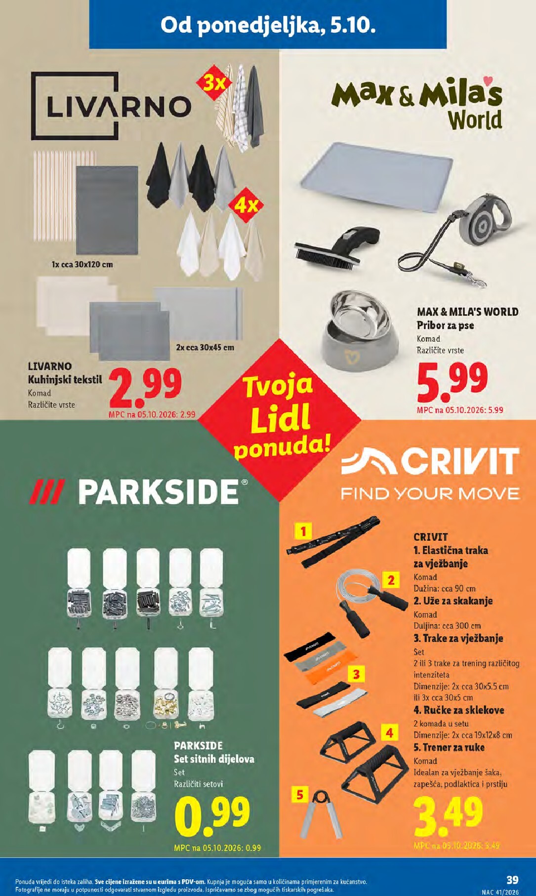 lidl - Novi Lidl katalog od ponedjeljka, 05.10.2026 do nedjelje, 11.10.2026 - page: 39