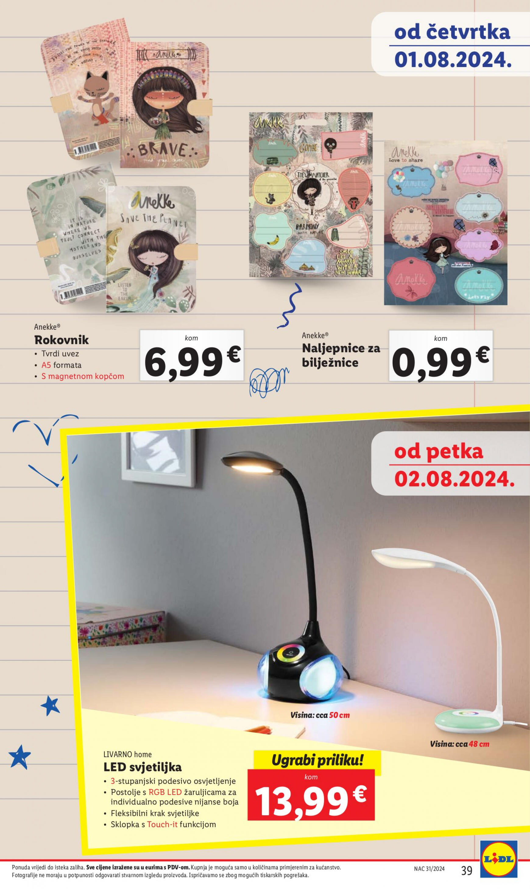 lidl - Novi katalog Lidl - Pripremi se za novu školsku godinu 01.08. - 30.09. - page: 39