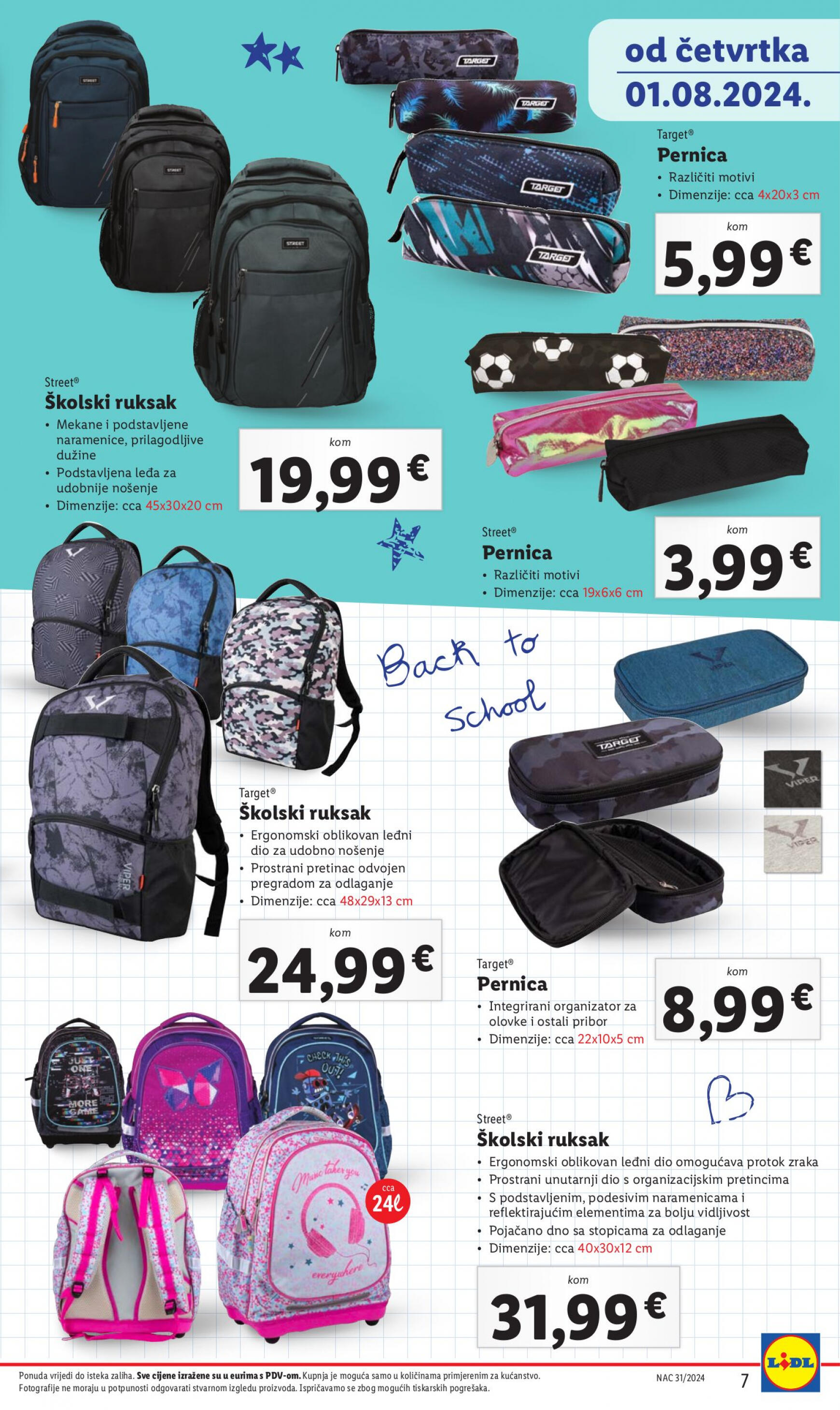 lidl - Novi katalog Lidl - Pripremi se za novu školsku godinu 01.08. - 30.09. - page: 7