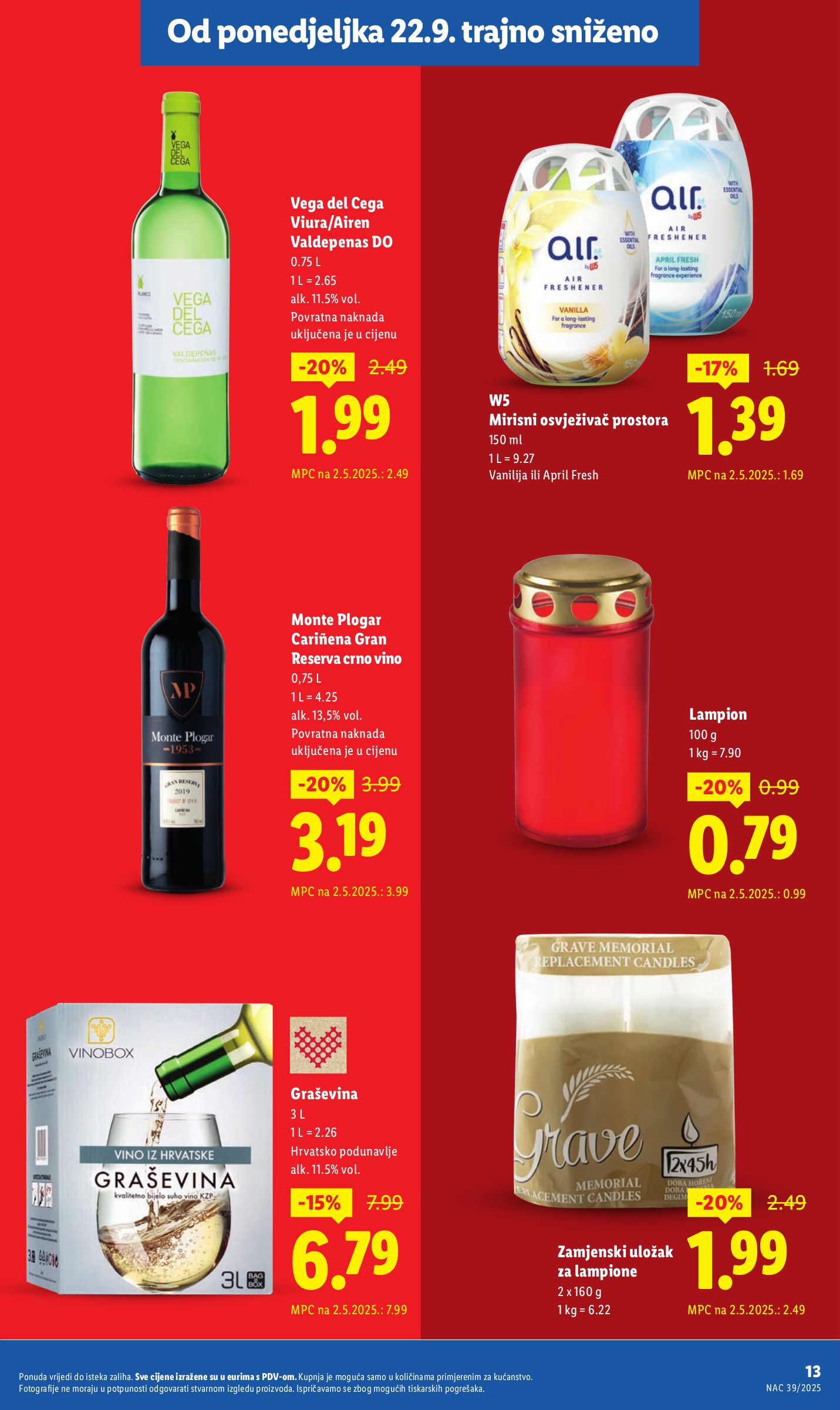 lidl - Prelistajte katalog Lidl - Nastavljamo trajno snižavati cijene, vrijedi od 08.09. do 12.10. - page: 13