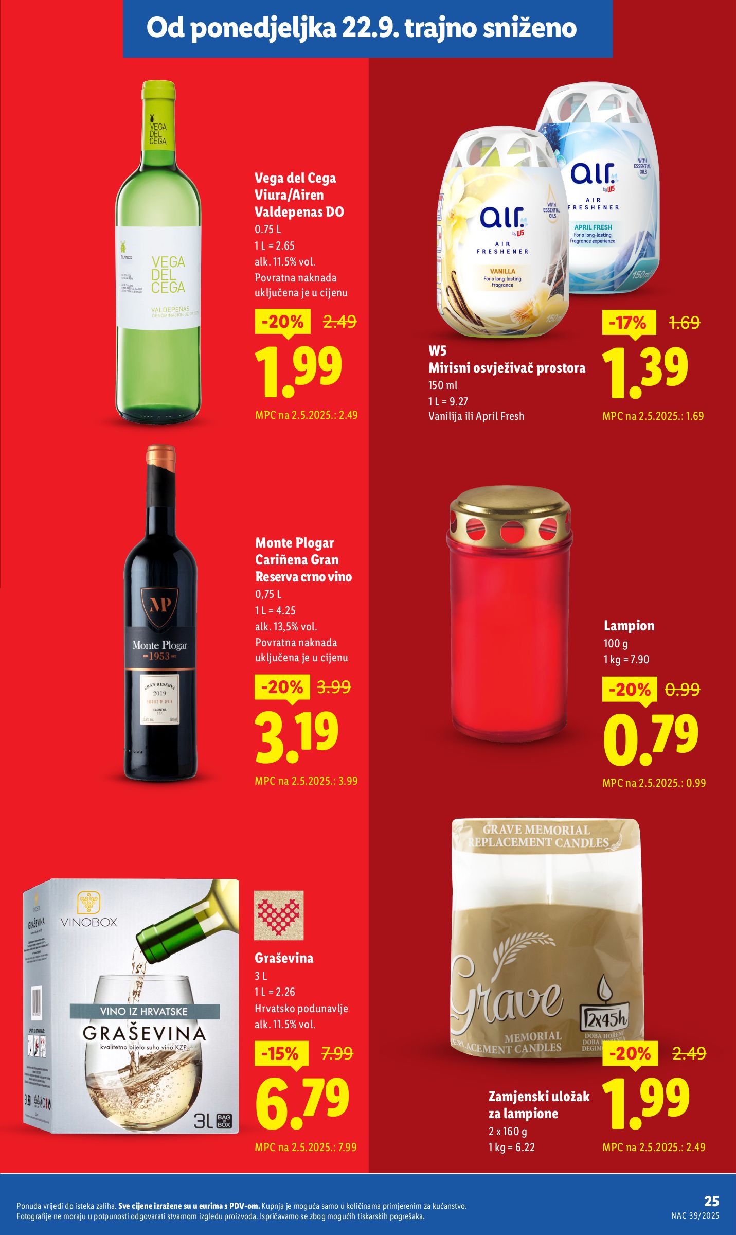 lidl - Prelistajte katalog Lidl - Nastavljamo trajno snižavati cijene, vrijedi od 08.09. do 02.11. - page: 25