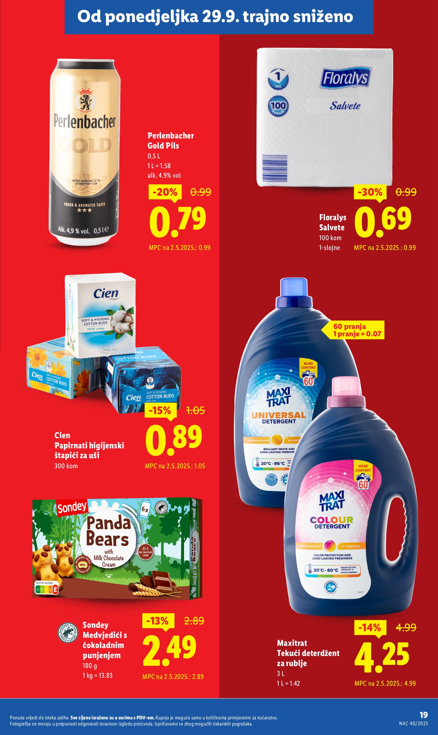 lidl - Prelistajte katalog Lidl - Nastavljamo trajno snižavati cijene, vrijedi od 08.09. do 02.11. - page: 19