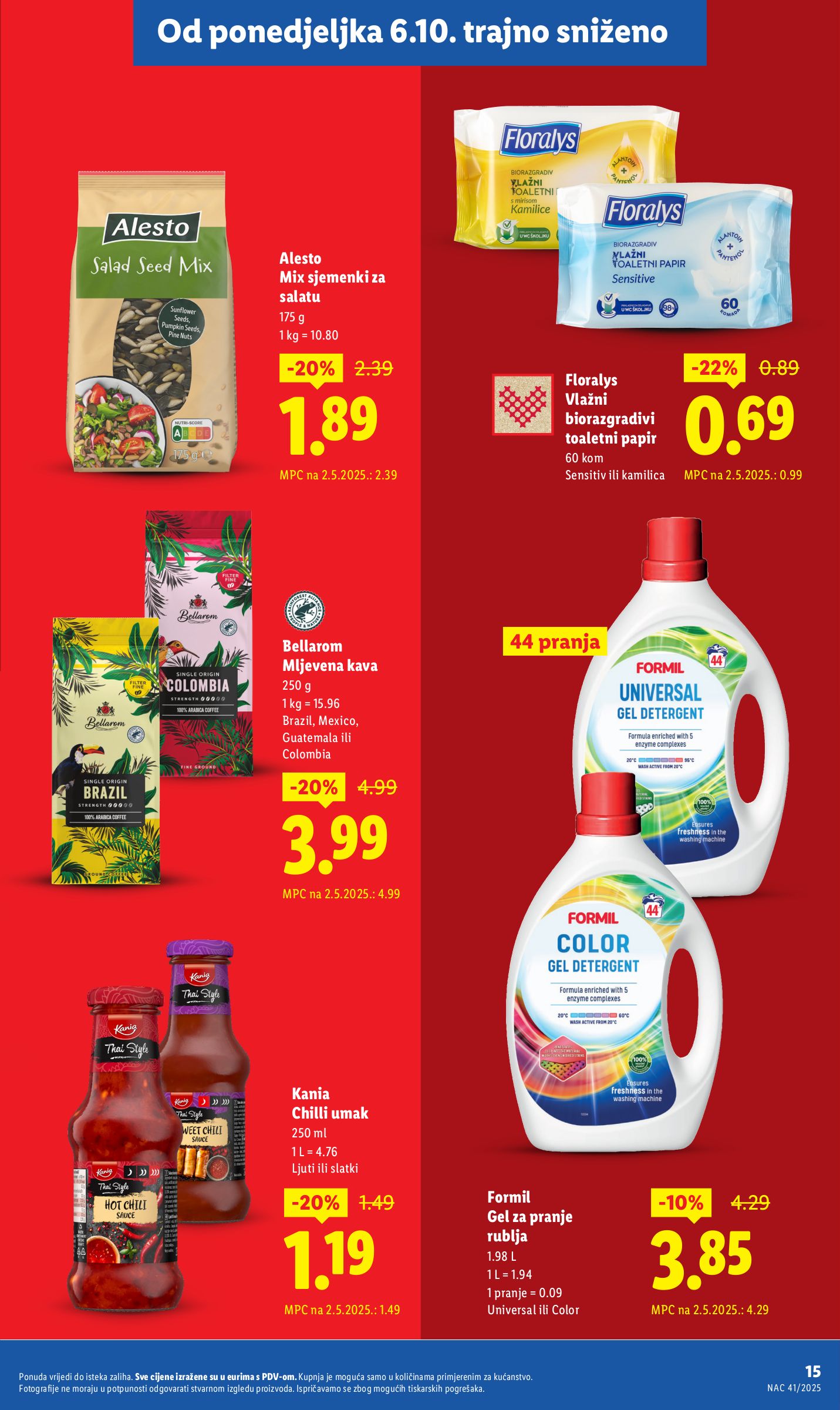 lidl - Prelistajte katalog Lidl - Nastavljamo trajno snižavati cijene, vrijedi od 08.09. do 02.11. - page: 15