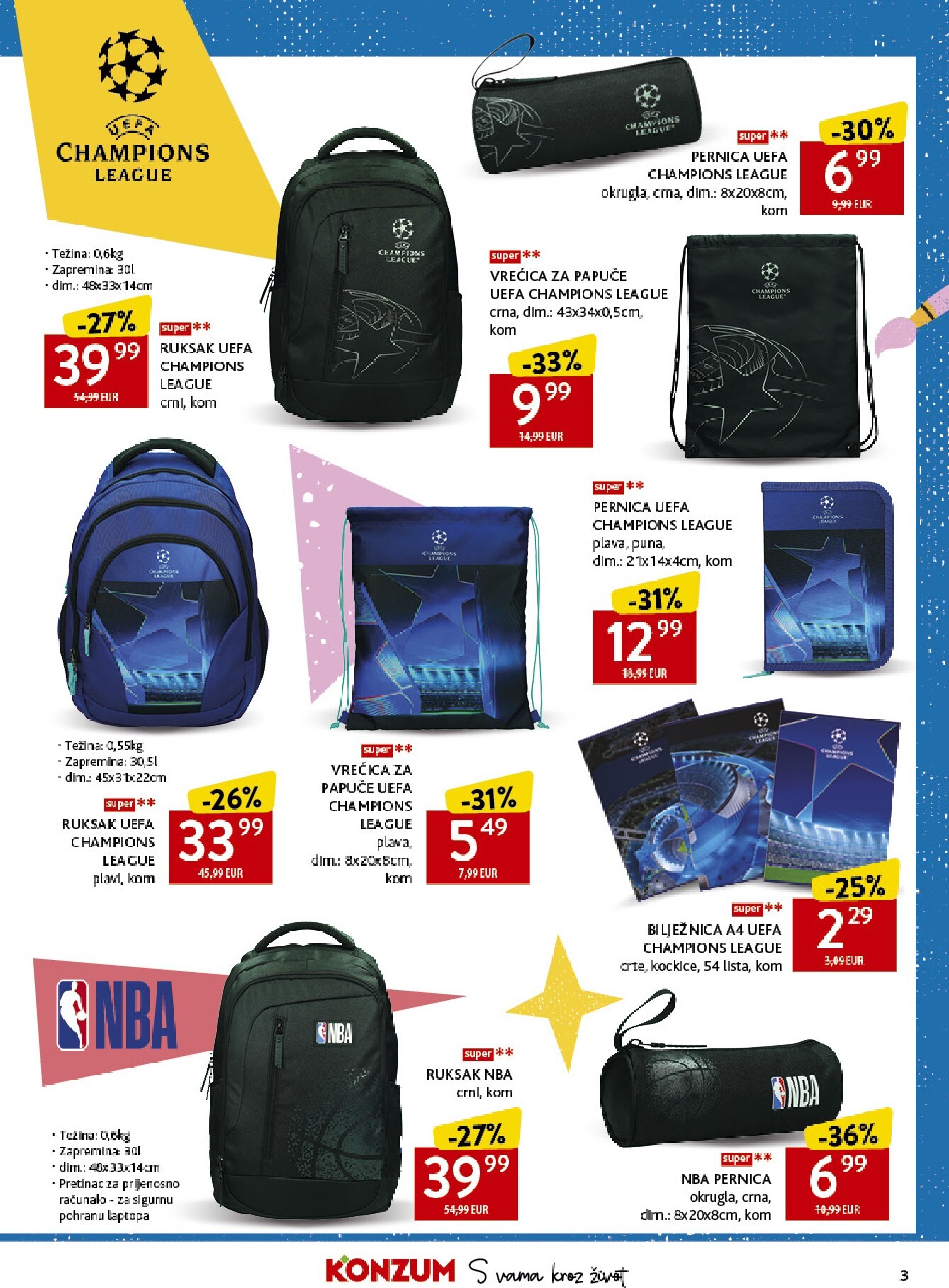 konzum - Aktualni katalog Konzum - Katalog škola od ponedjeljka, 17.08.2026 do nedjelje, 20.09.2026 - page: 3
