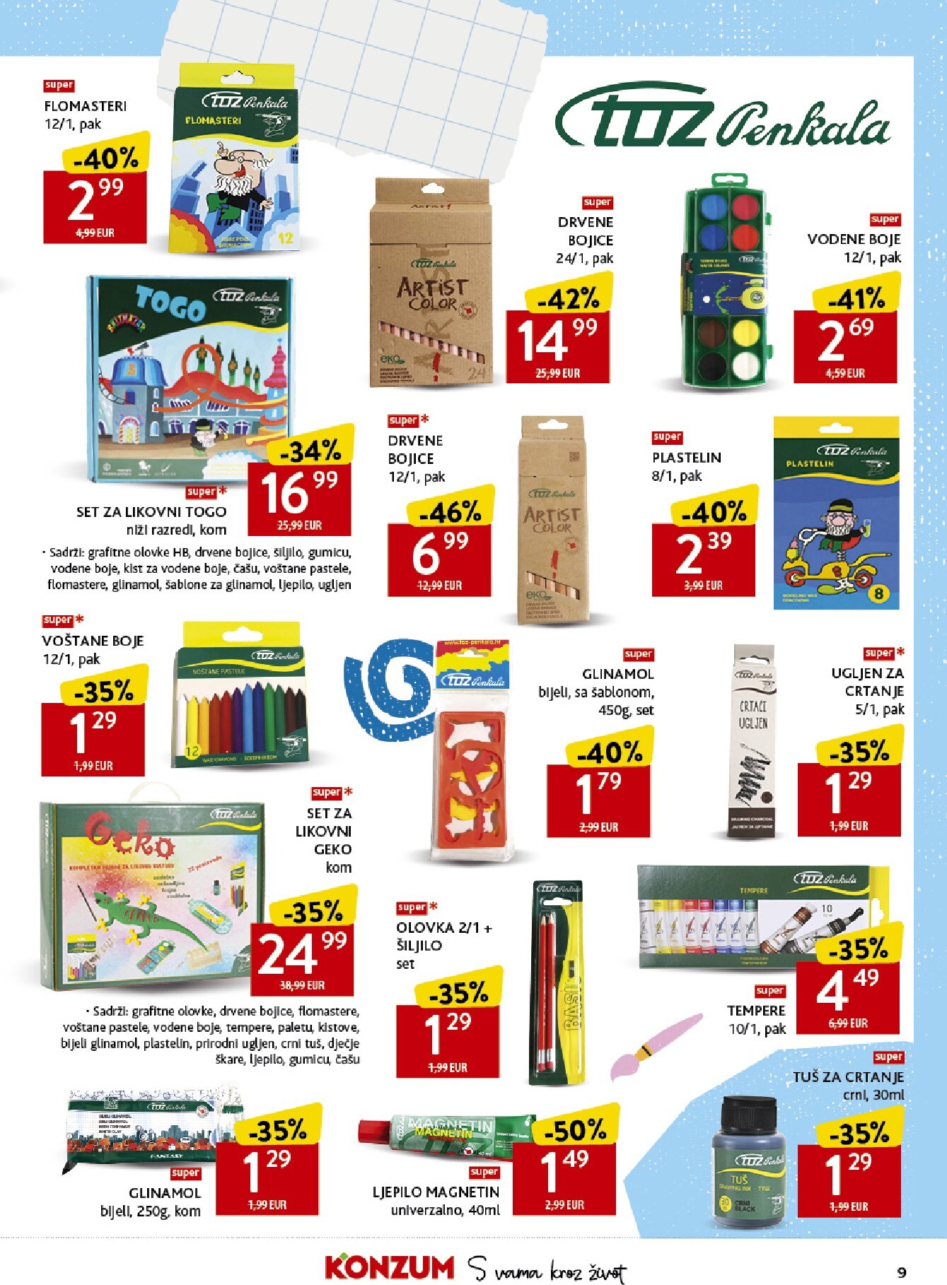 konzum - Aktualni katalog Konzum - Katalog škola od ponedjeljka, 17.08.2026 do nedjelje, 20.09.2026 - page: 9