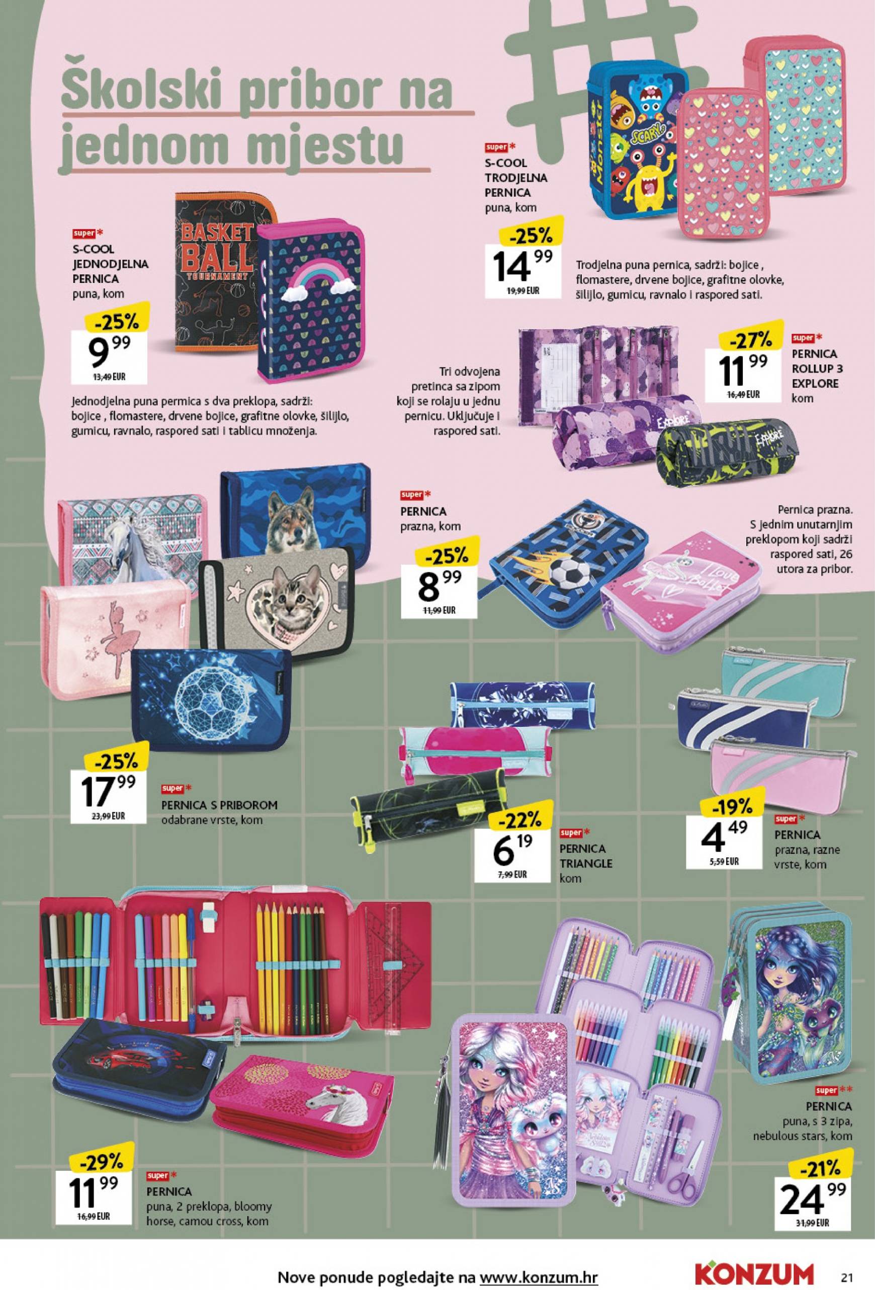 konzum - Novi katalog Konzum - Katalog škola 19.08. - 22.09. - page: 21