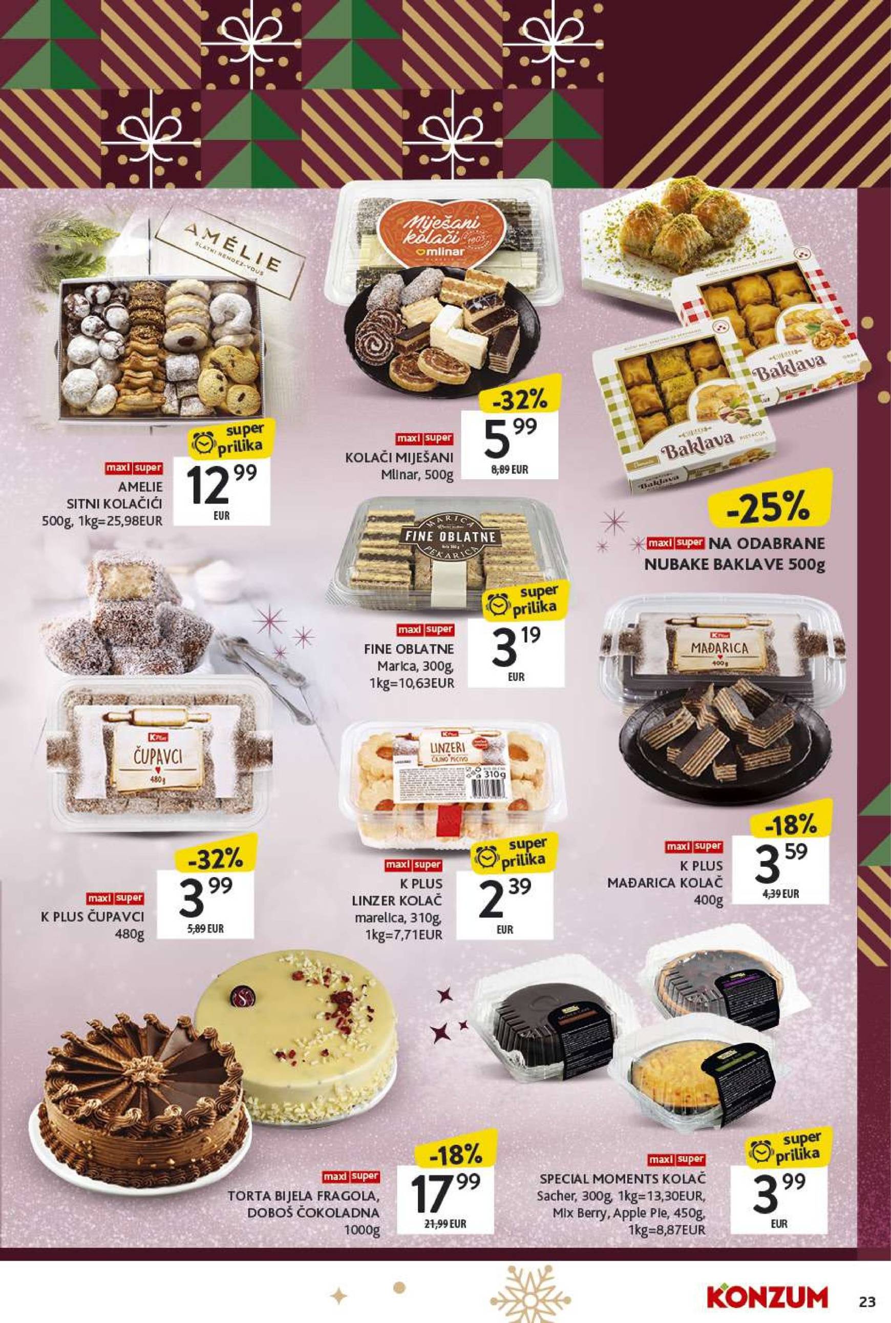 konzum - Konzum - Katalog Kolači katalog vrijedi od 02.12. do 24.12. - page: 23