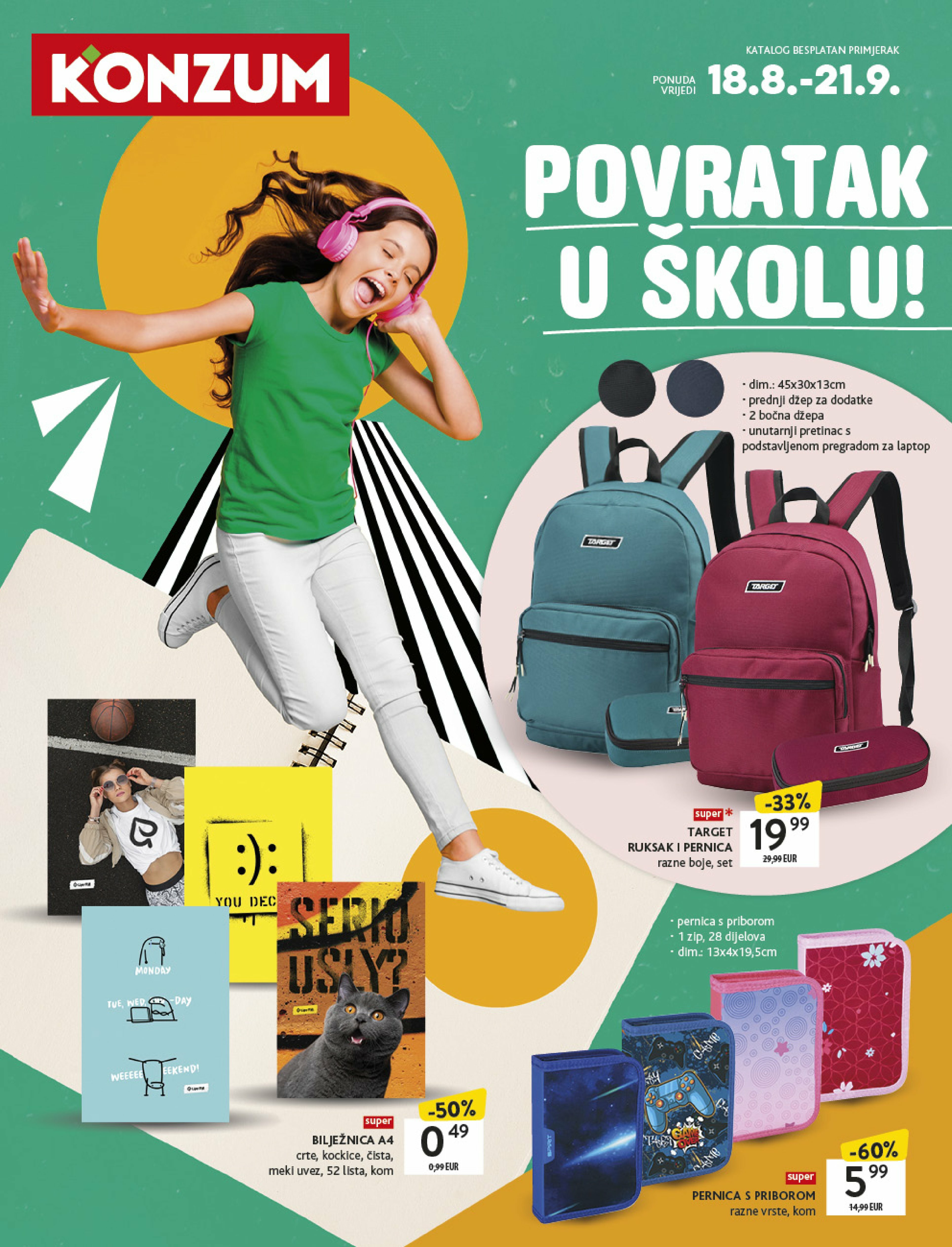 konzum - Prelistajte katalog Konzum - Katalog škola, vrijedi od 18.08. do 21.09.