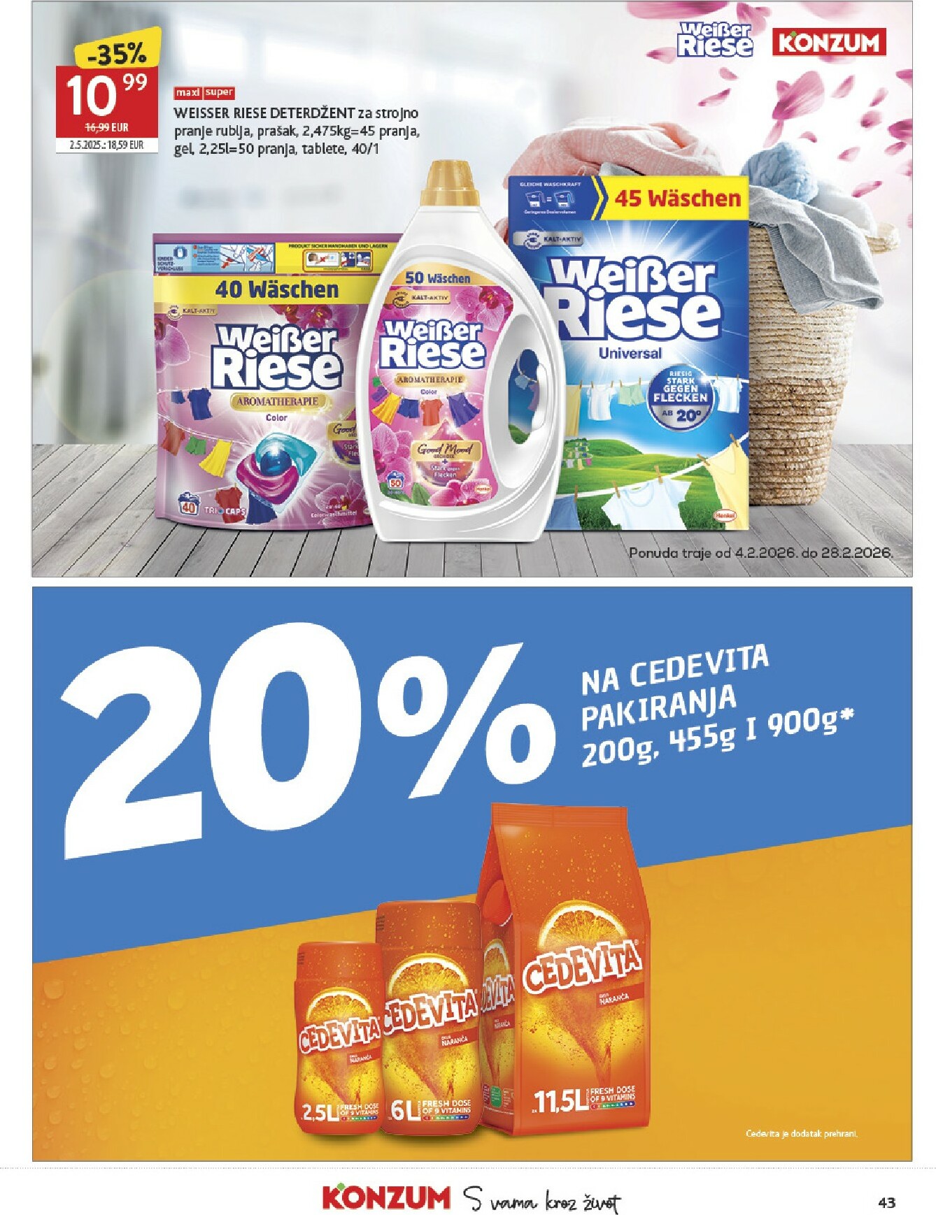 konzum - Prelistajte katalog Konzum, vrijedi od 04.02.2026 do 10.02.2026 - page: 43