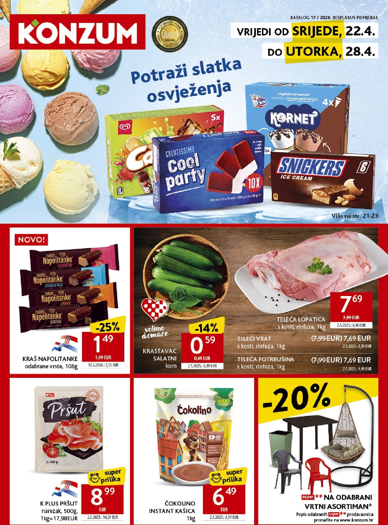 konzum - Aktualni Konzum katalog vrijedi od srijede 22.04.2026 do utorka 28.04.2026