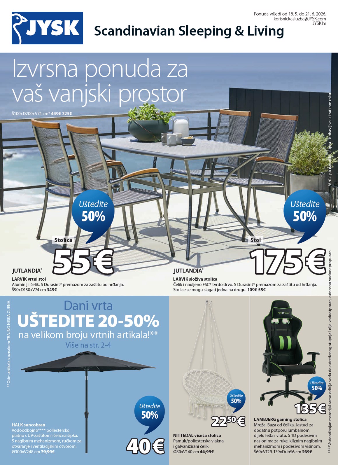 jysk - Aktualni katalog JYSK od ponedjeljka, 18.05.2026 do nedjelje, 21.06.2026 - page: 1