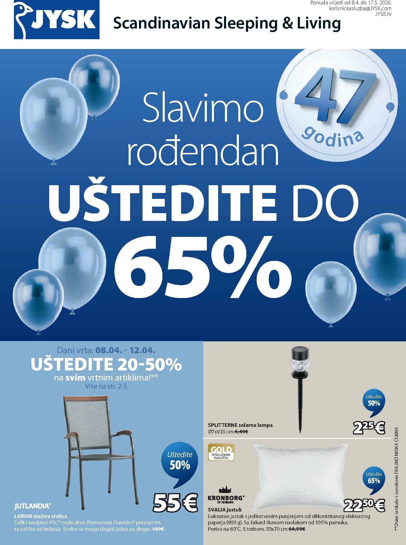 jysk - Aktualni JYSK katalog vrijedi od srijede 08.04.2026 do nedjelje 17.05.2026 - page: 1