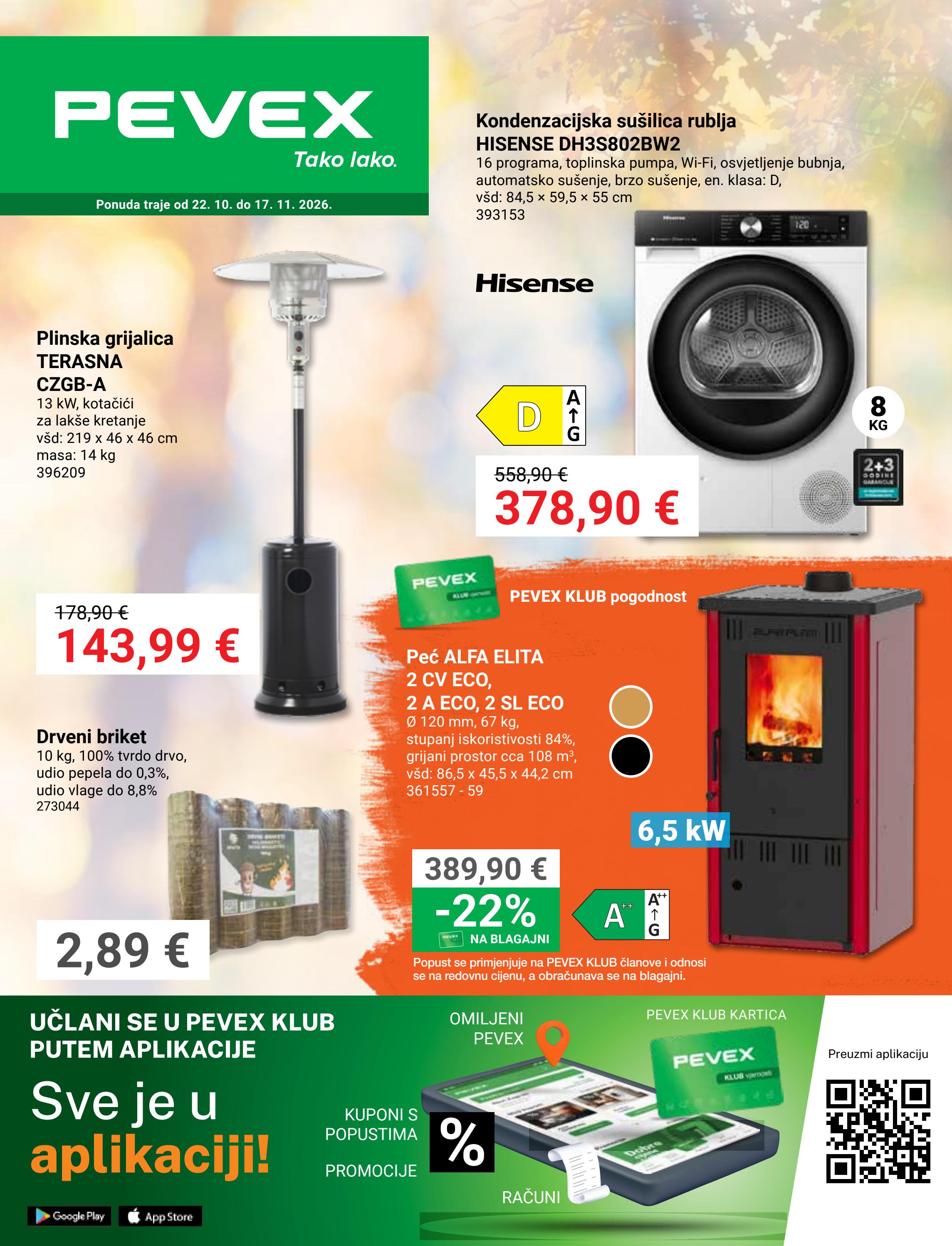 pevex - Aktualni katalog Pevex od četvrtka, 22.10.2026 do utorka, 17.11.2026 - page: 1