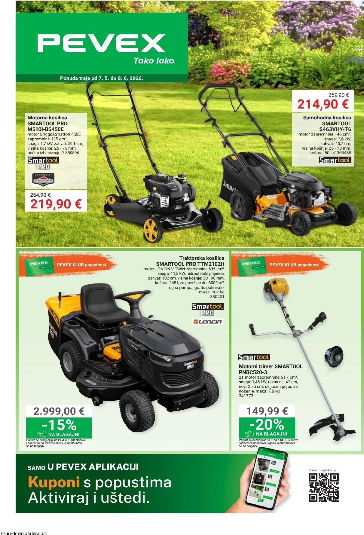 pevex - Aktualni Pevex - Vrtna tehnika katalog vrijedi od četvrtka 07.05.2026 do ponedjeljka 08.06.2026 - page: 1