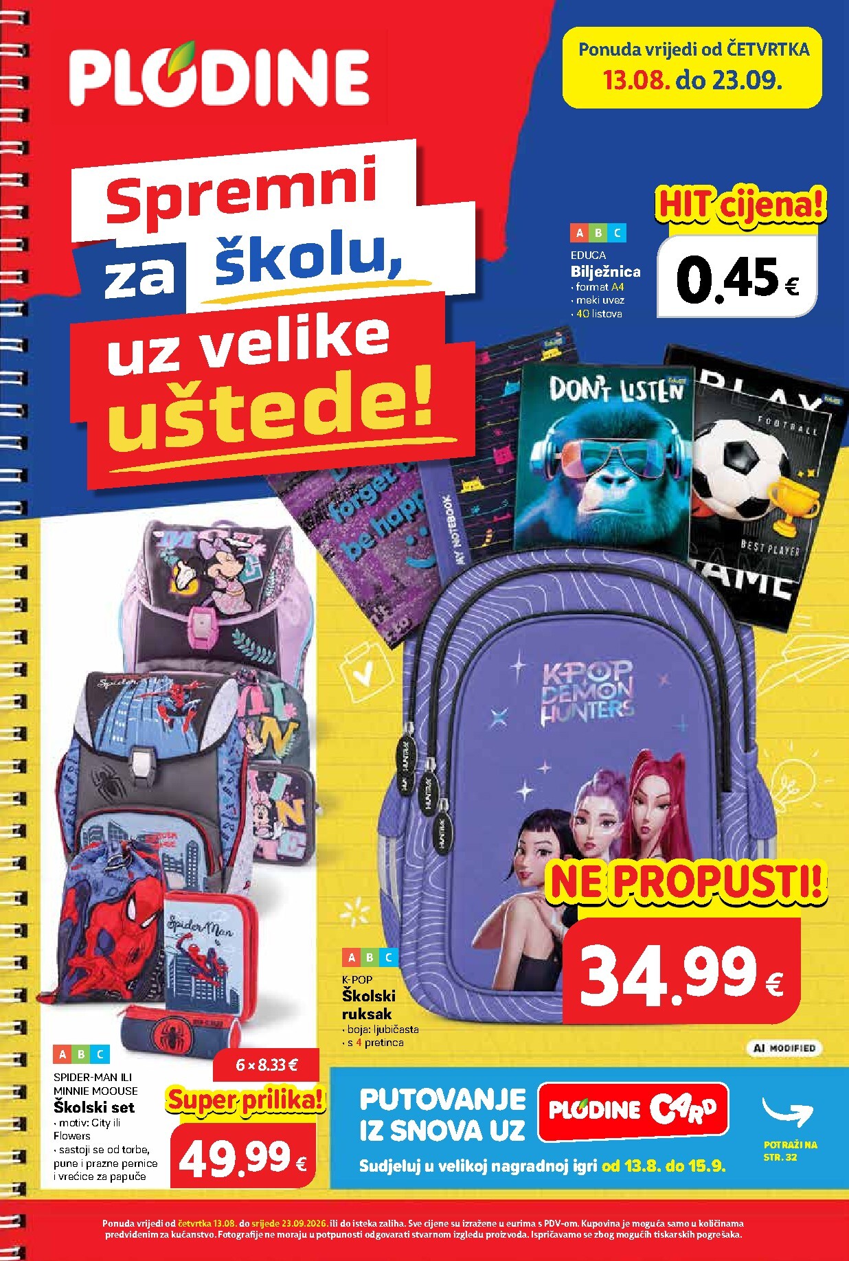 plodine - Aktualni katalog Plodine - Škola od četvrtka, 13.08.2026 do srijede, 23.09.2026 - page: 1
