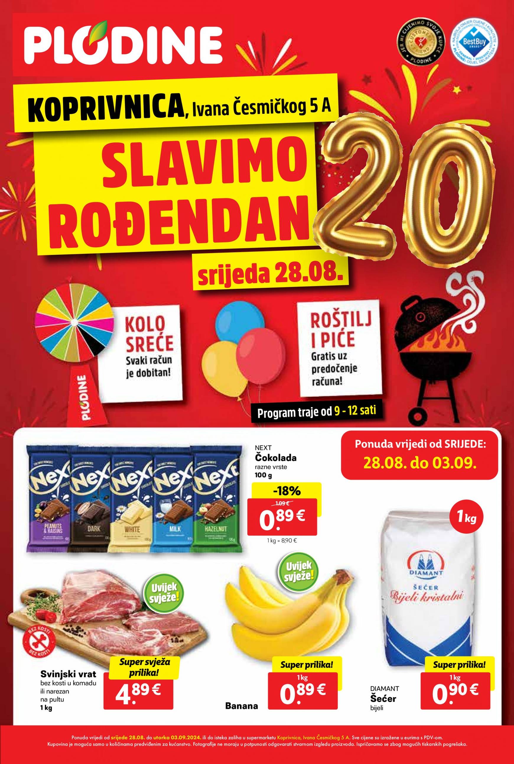 plodine - Novi katalog Plodine - Rođendan Koprivnica 28.08. - 03.09. - page: 1