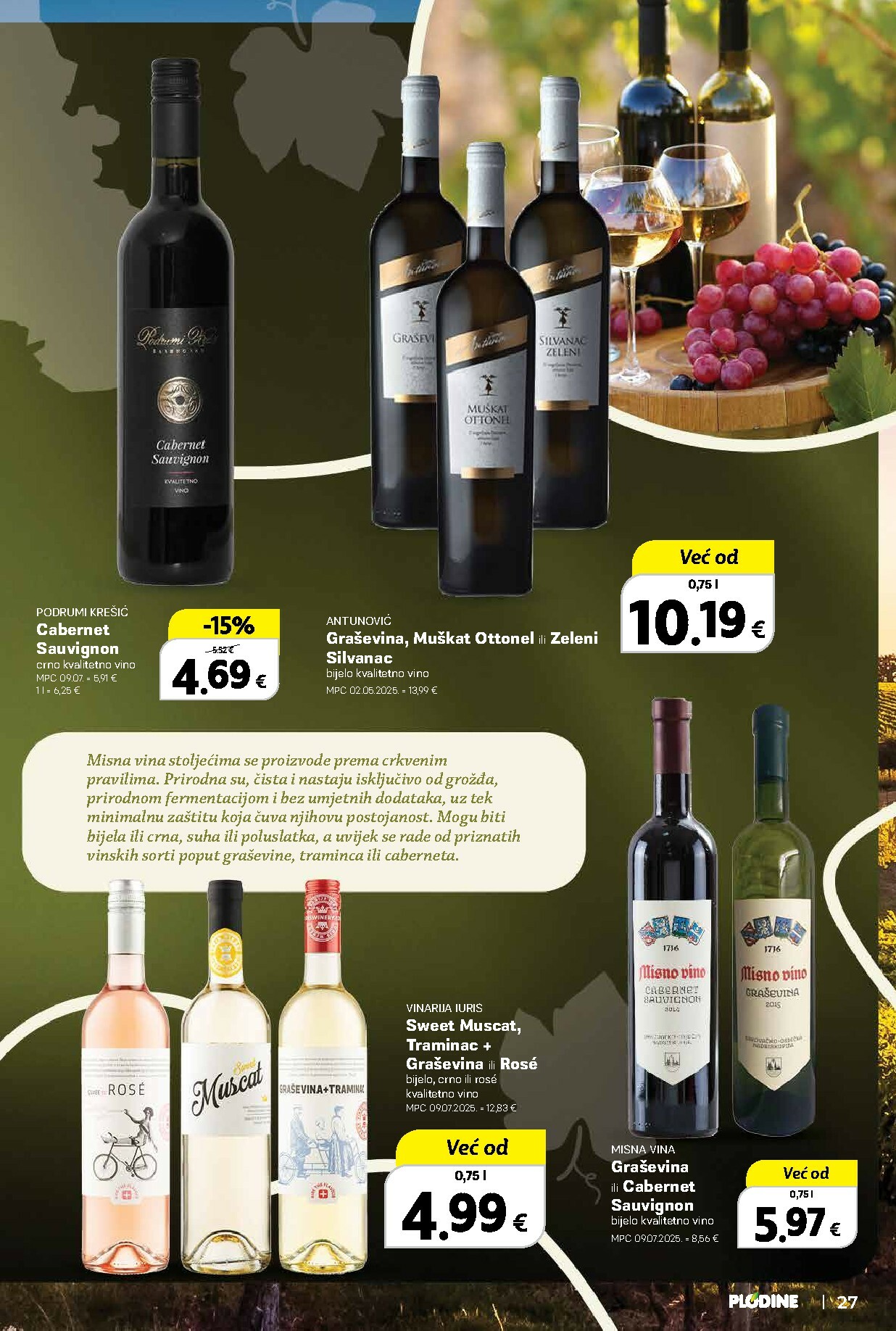 plodine - Prelistajte katalog Plodine - Vinski putopisi iz Hrvatske i svijeta, vrijedi od 01.10. do 14.10. - page: 27