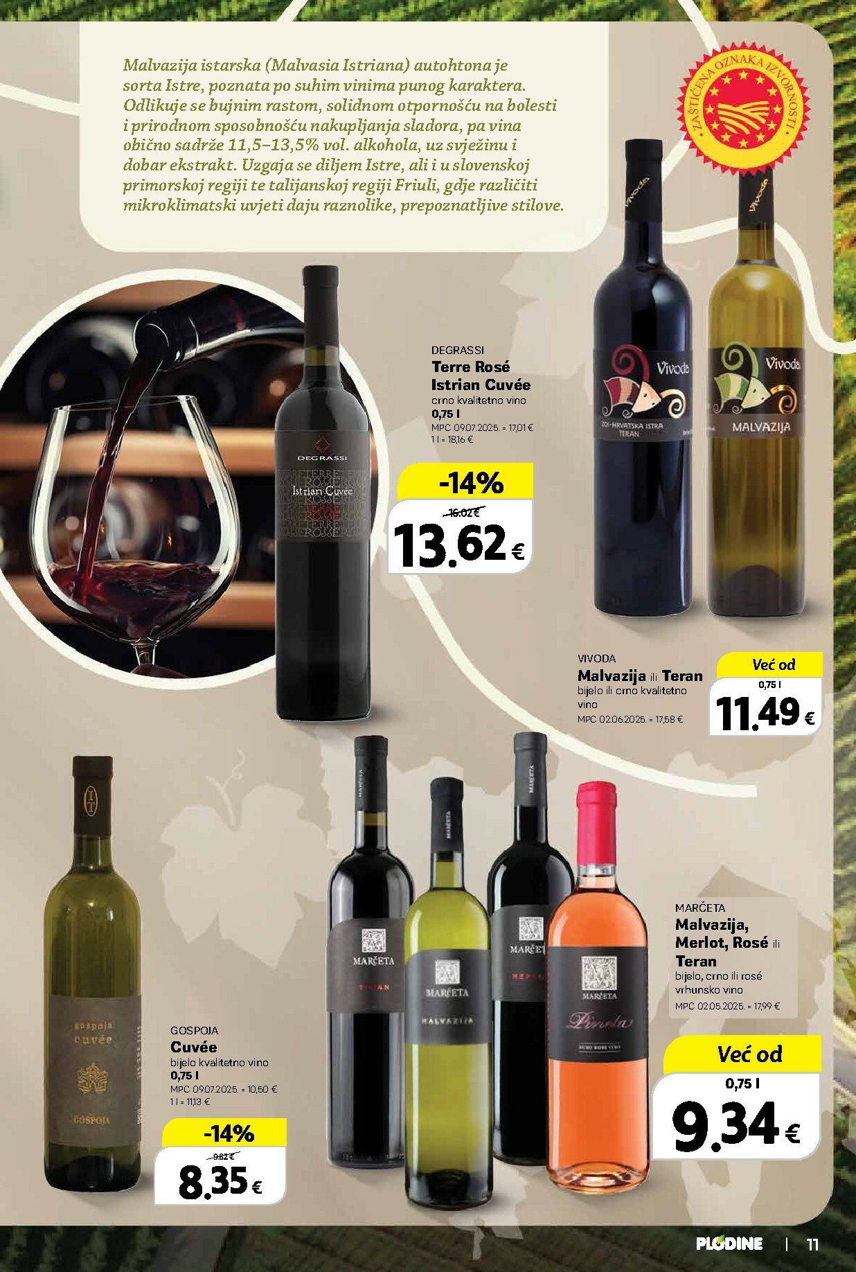 plodine - Prelistajte katalog Plodine - Vinski putopisi iz Hrvatske i svijeta, vrijedi od 01.10. do 14.10. - page: 11