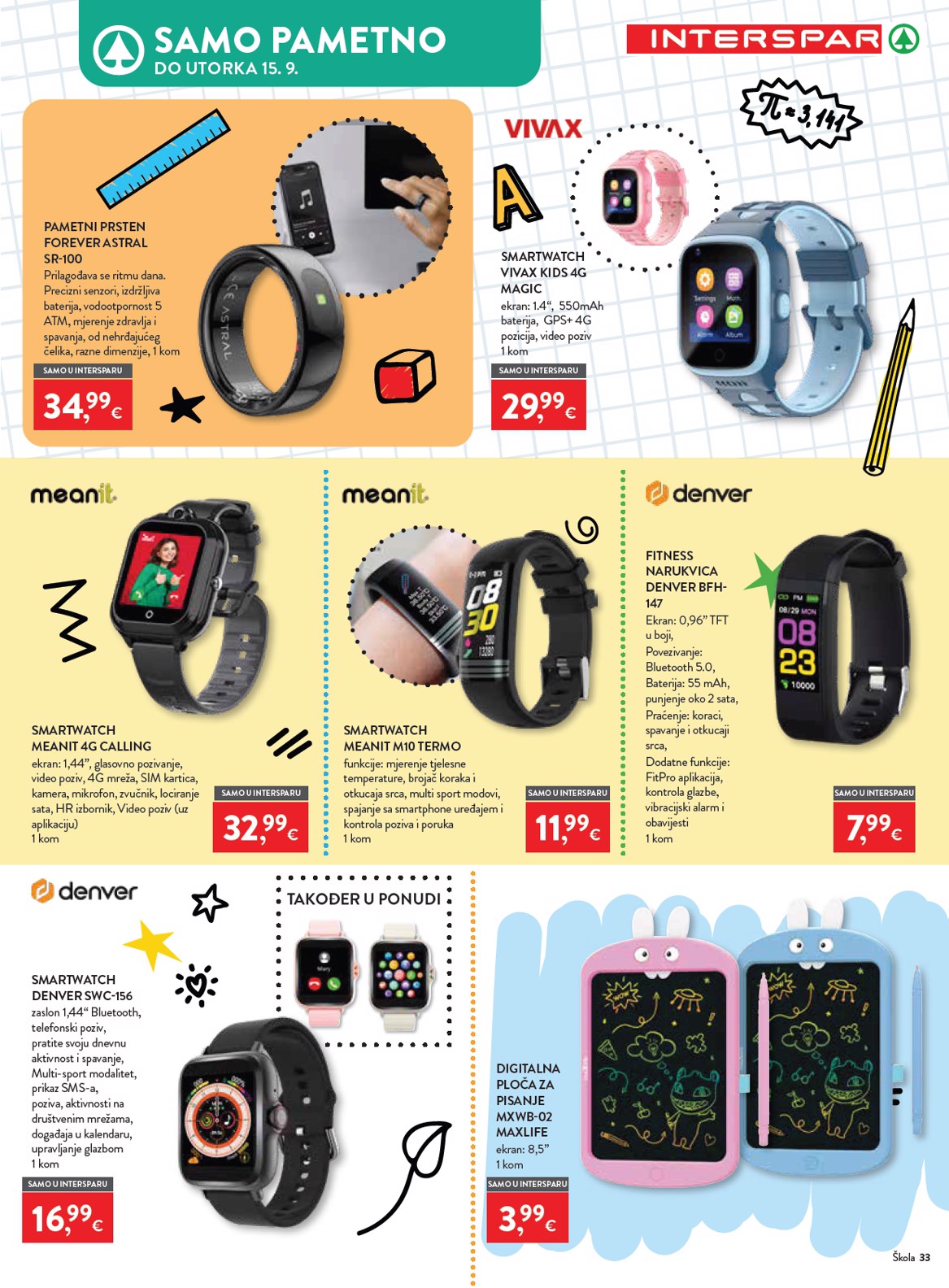spar - Aktualni katalog INTERSPAR - Škola od srijede, 29.07.2026 do utorka, 15.09.2026 - page: 33