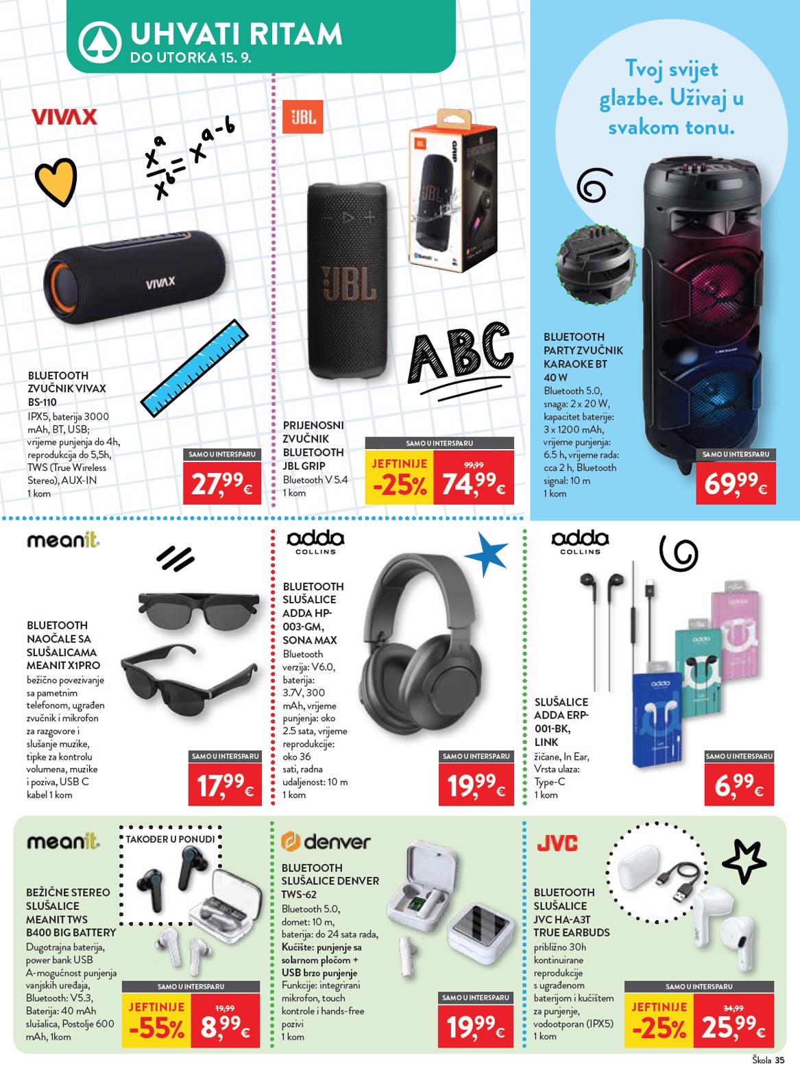 spar - Aktualni katalog INTERSPAR - Škola od srijede, 29.07.2026 do utorka, 15.09.2026 - page: 35