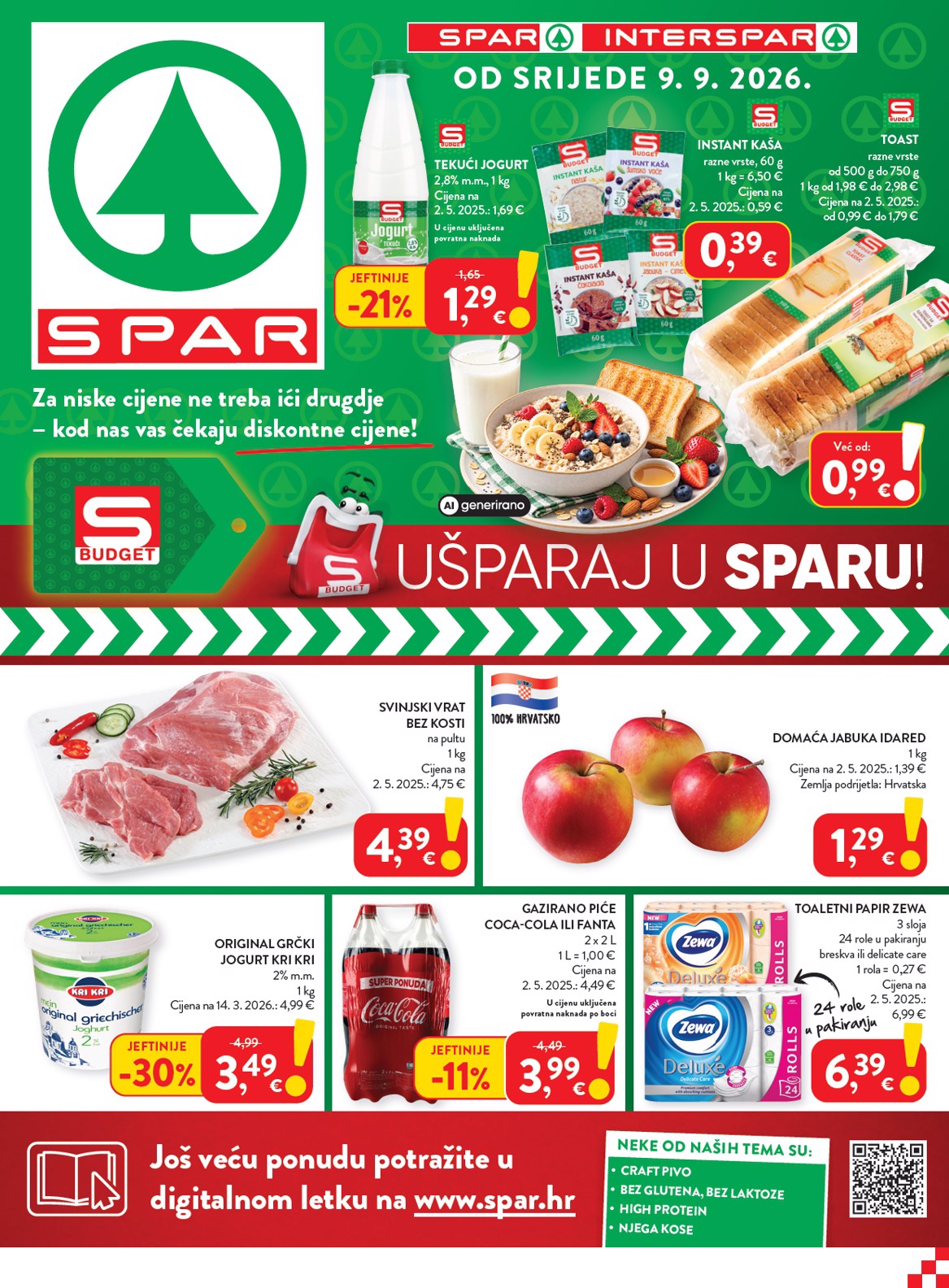 spar - Novi SPAR katalog od srijede, 09.09.2026 do utorka, 15.09.2026 - page: 1