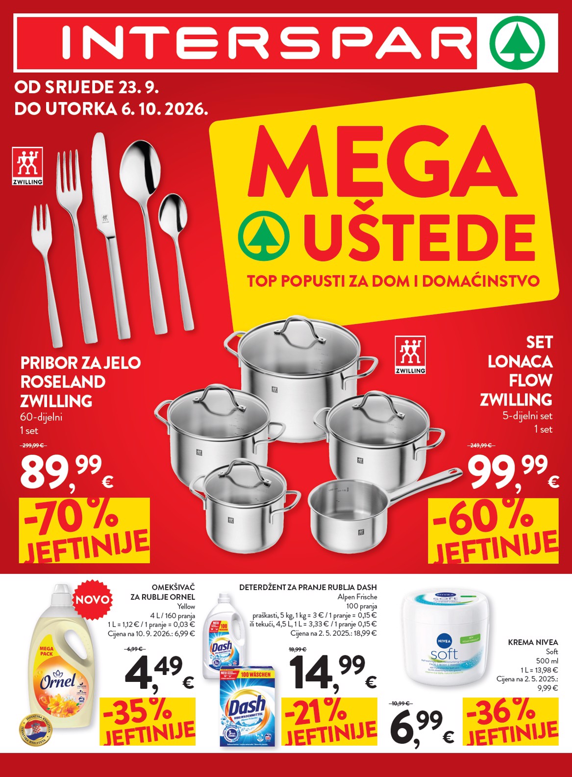 spar - Novi Interspar - Mega uštede katalog od srijede, 23.09.2026 do utorka, 06.10.2026