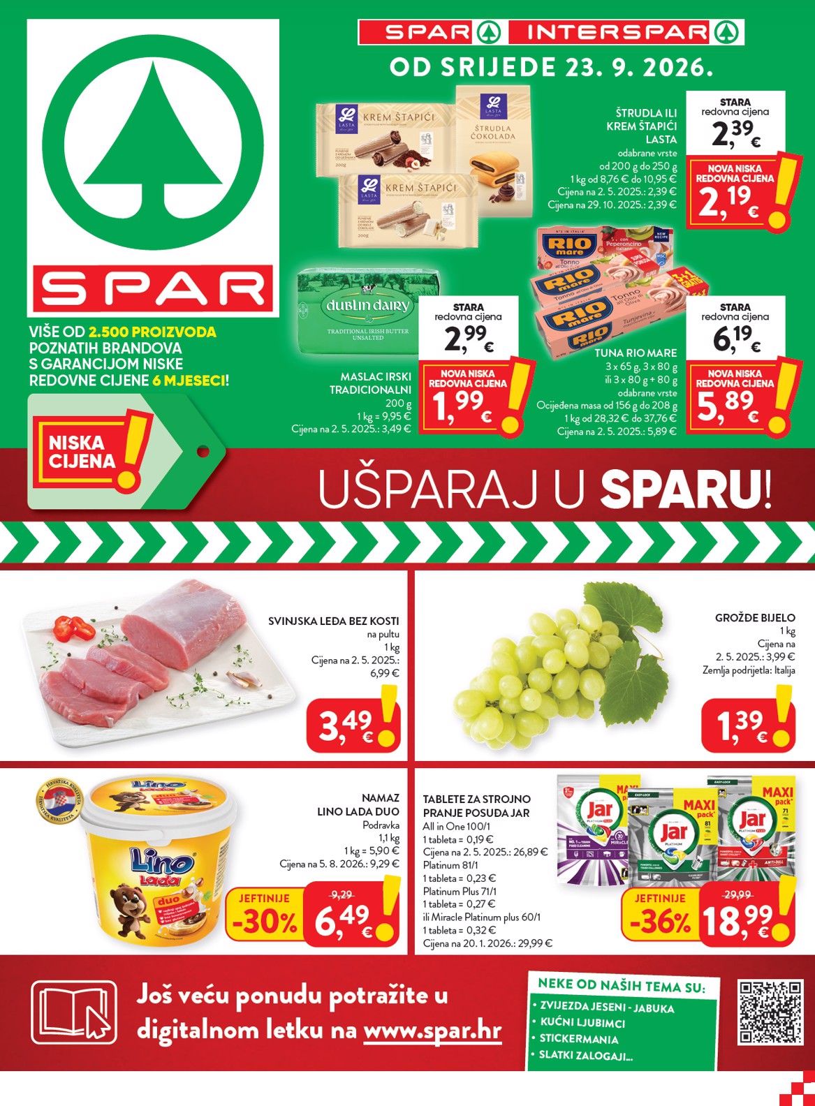 spar - Novi SPAR katalog od srijede, 23.09.2026 do utorka, 29.09.2026 - page: 1