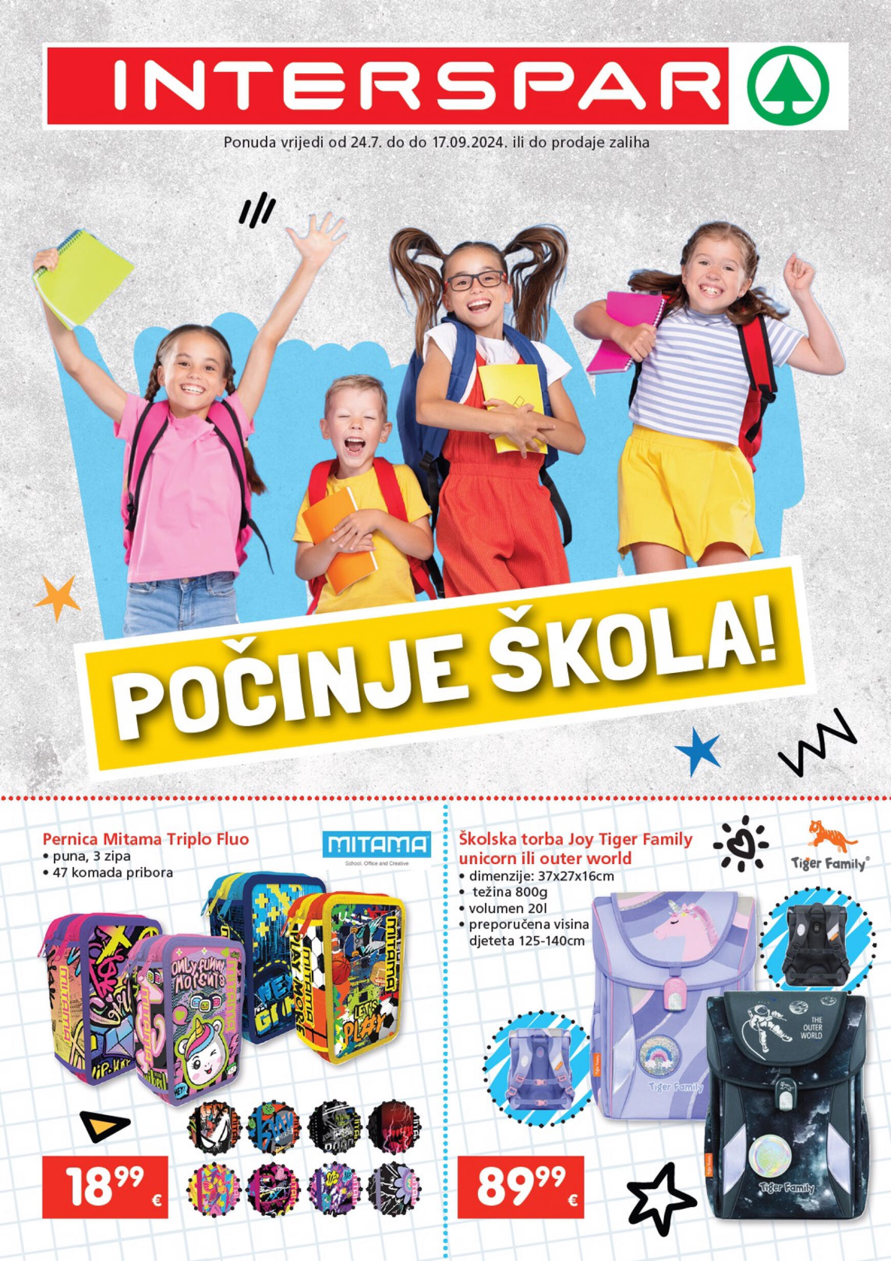 spar - Novi katalog INTERSPAR - Škola 24.07. - 17.09. - page: 1