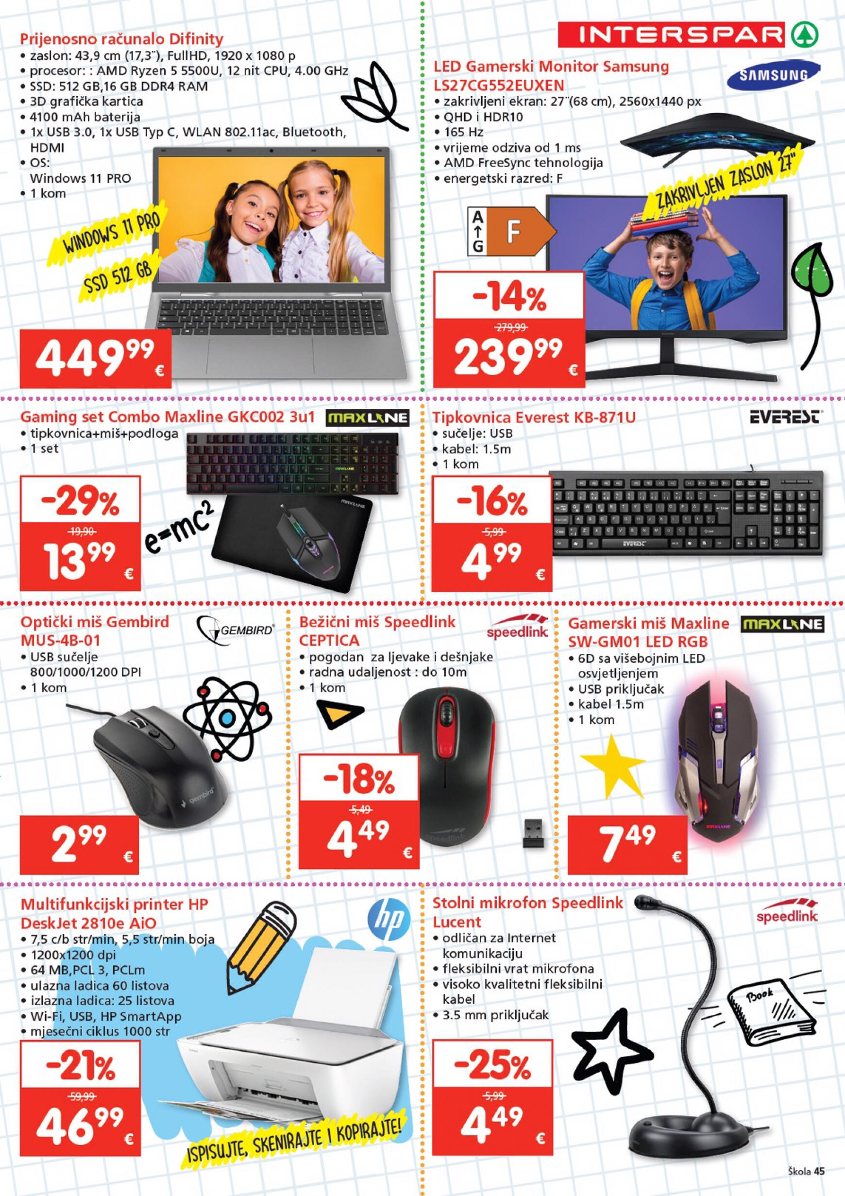 spar - Novi katalog INTERSPAR - Škola 24.07. - 17.09. - page: 45