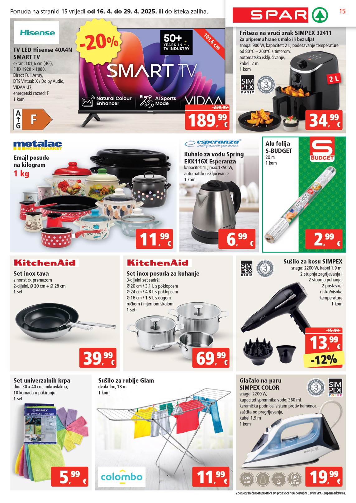 spar - SPAR katalog vrijedi od 16.04. do 22.04. - page: 15