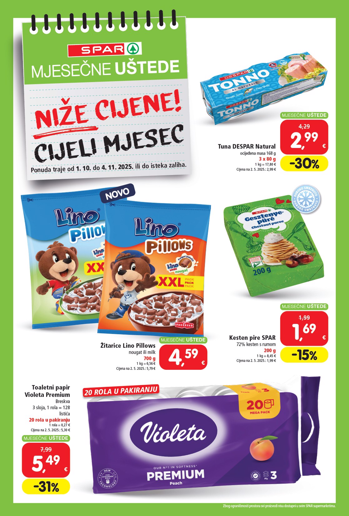 spar - Prelistajte katalog SPAR - Mjesečne uštede, vrijedi od 01.10. do 04.11.