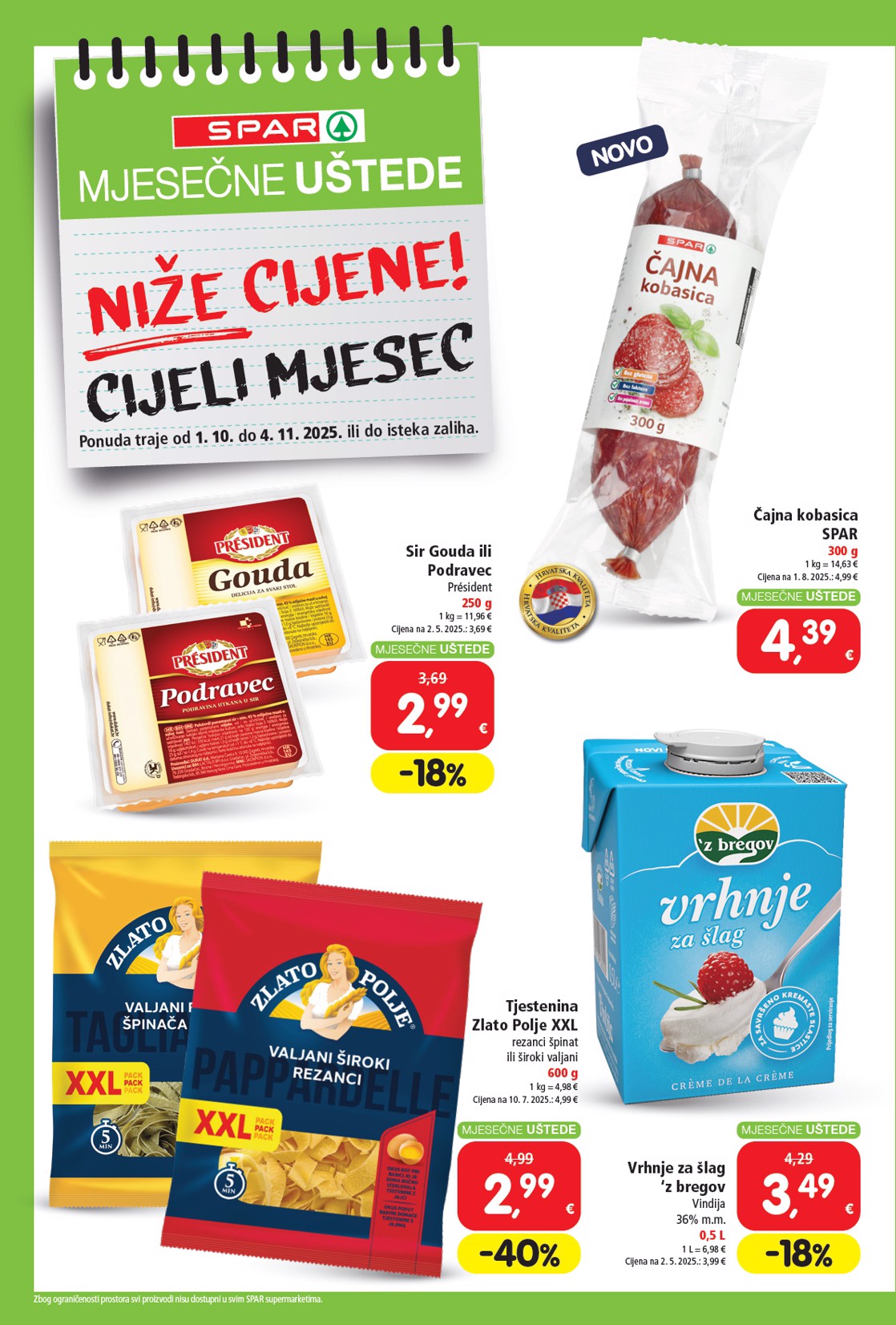 spar - Prelistajte katalog SPAR - Mjesečne uštede, vrijedi od 01.10. do 04.11. - page: 2