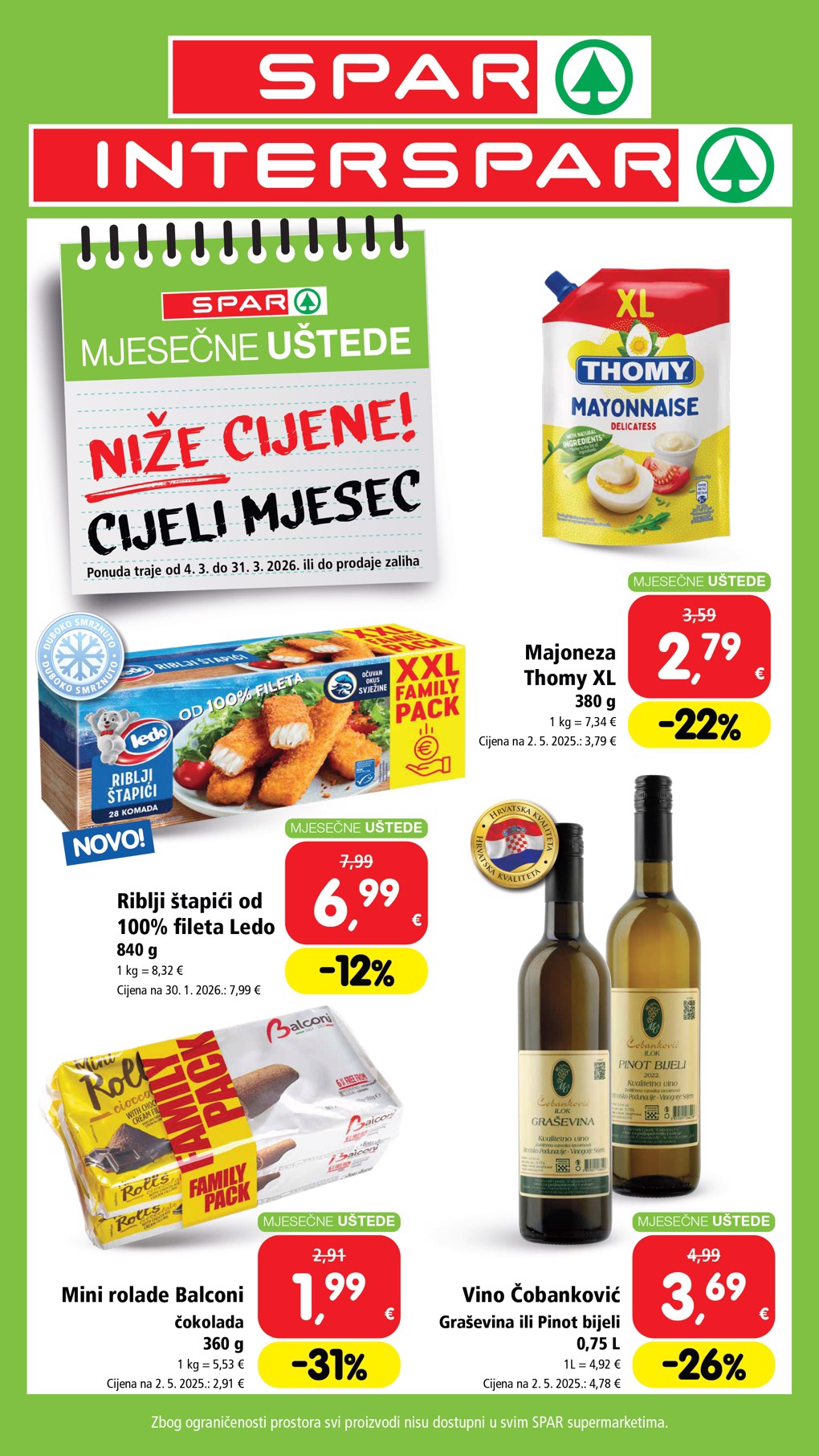 spar - Prelistajte katalog SPAR - Mjesečne uštede, vrijedi od 04.03.2026 do 31.03.2026