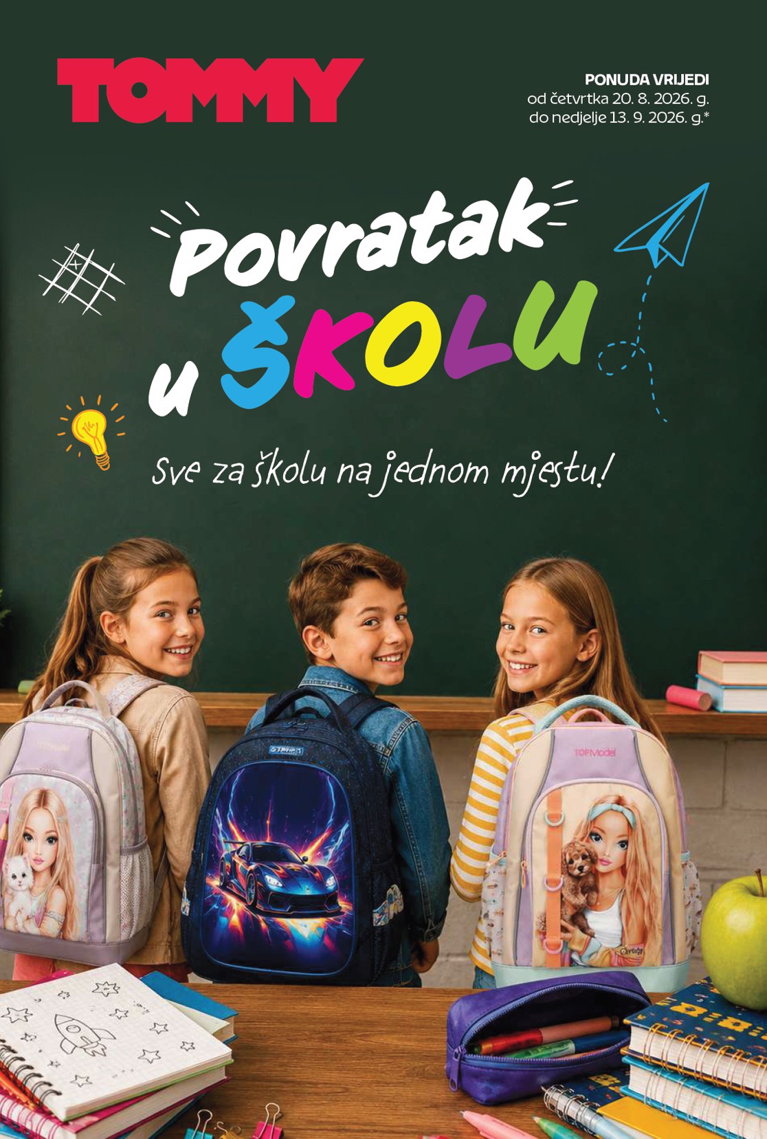 tommy - Aktualni katalog Tommy - Super ponuda za školarce od četvrtka, 20.08.2026 do nedjelje, 13.09.2026