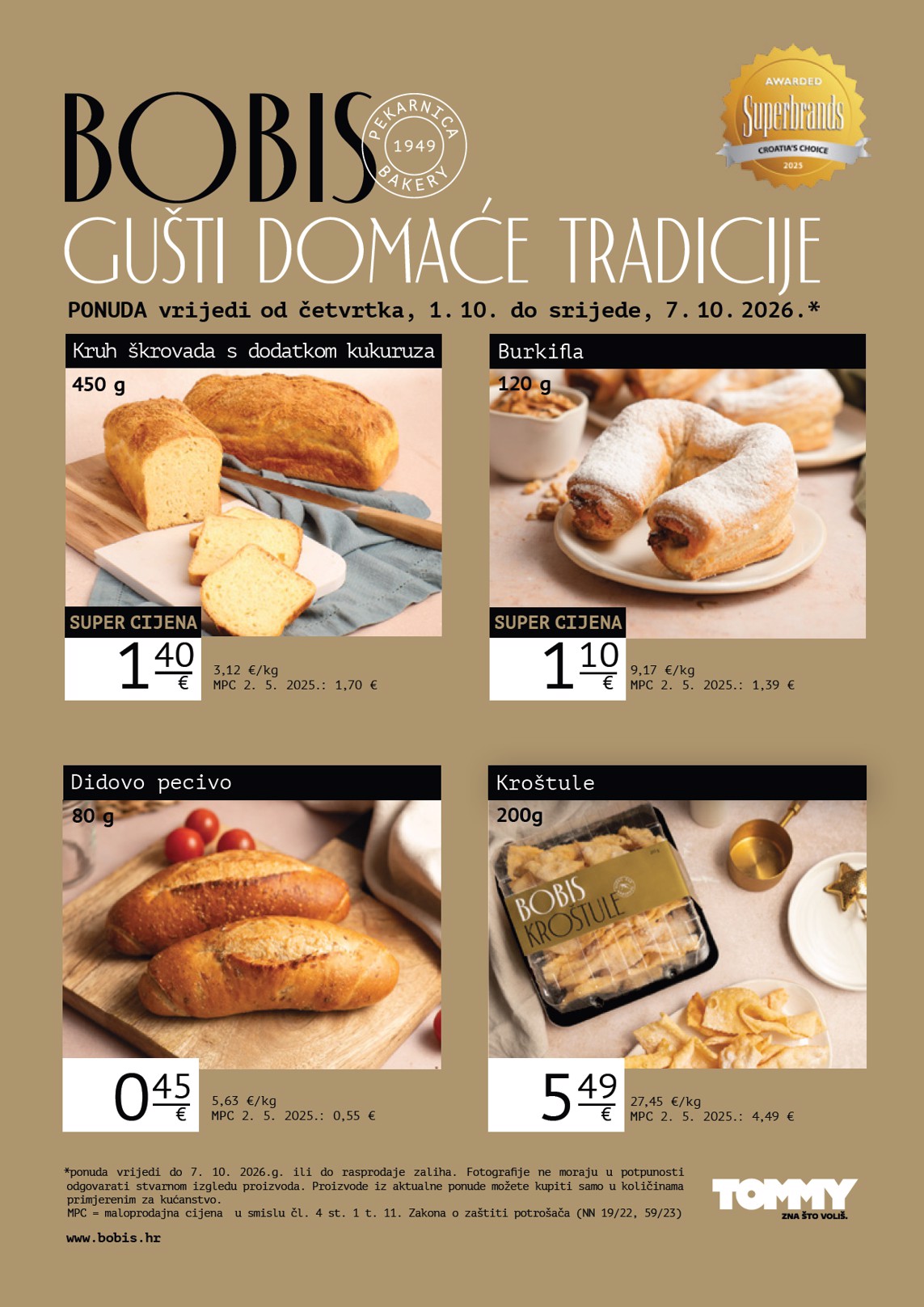 tommy - Novi Tommy - Bobis Super ponuda katalog od četvrtka, 01.10.2026 do srijede, 07.10.2026