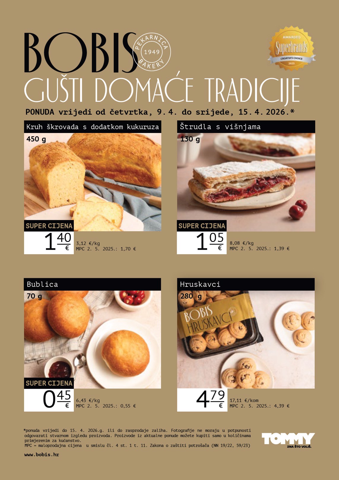 tommy - Budući Tommy - Bobis Super ponuda letak vrijedi od četvrtka 09.04.2026 do srijede 15.04.2026 - page: 1