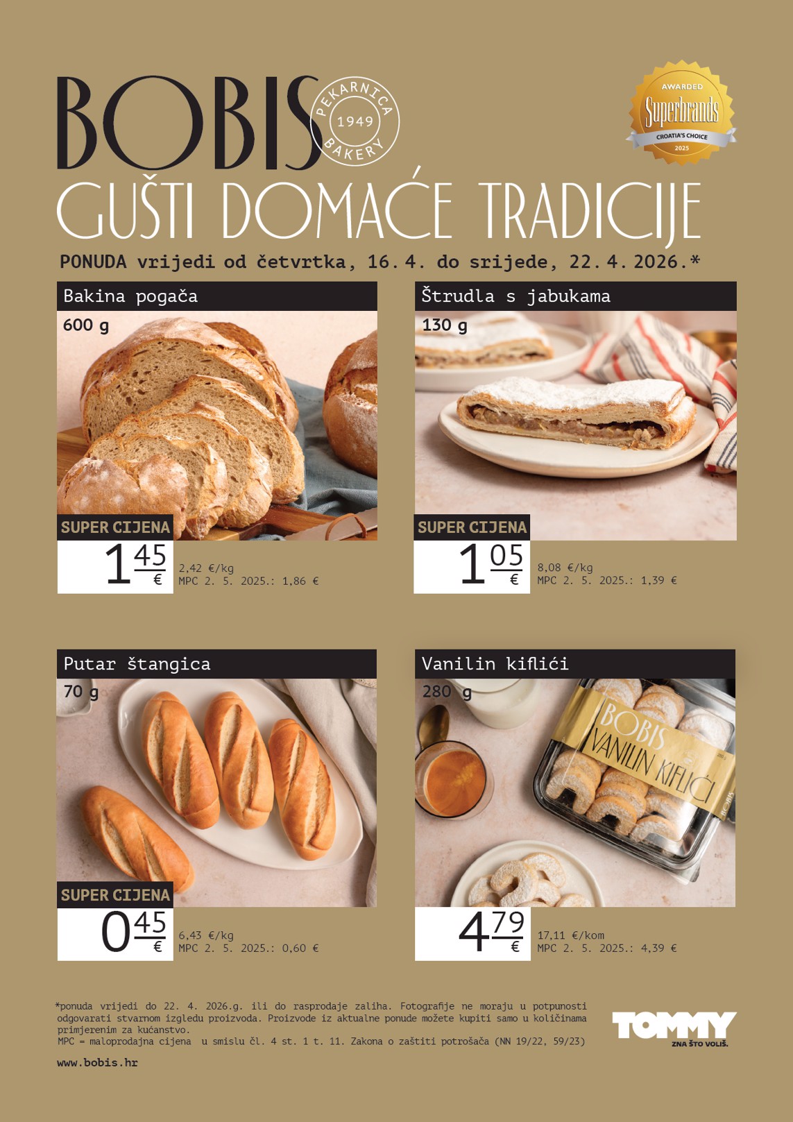 tommy - Budući Tommy - Bobis Super ponuda letak vrijedi od četvrtka 16.04.2026 do srijede 22.04.2026