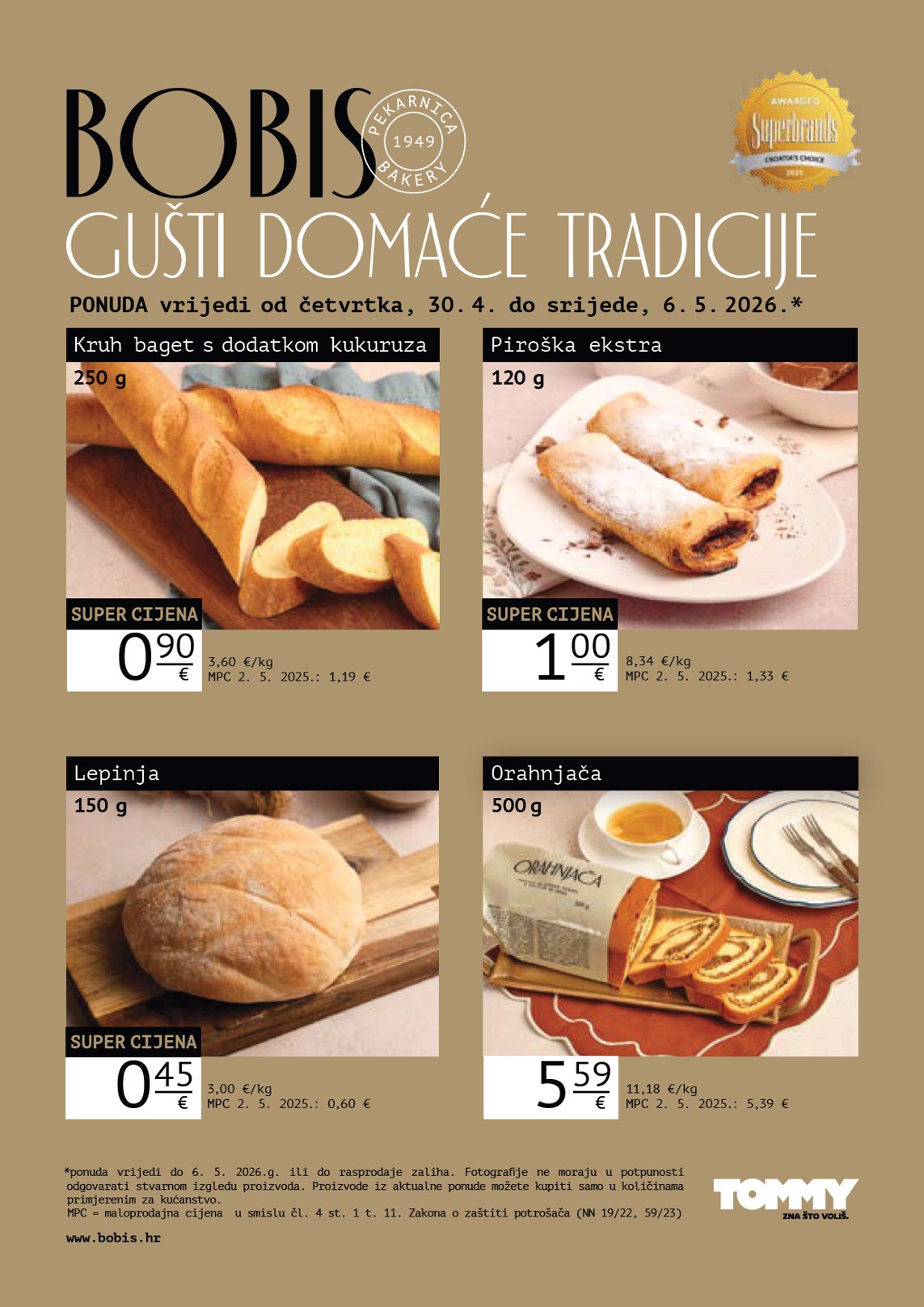 tommy - Budući Tommy - Bobis Super ponuda letak vrijedi od četvrtka 30.04.2026 do srijede 06.05.2026